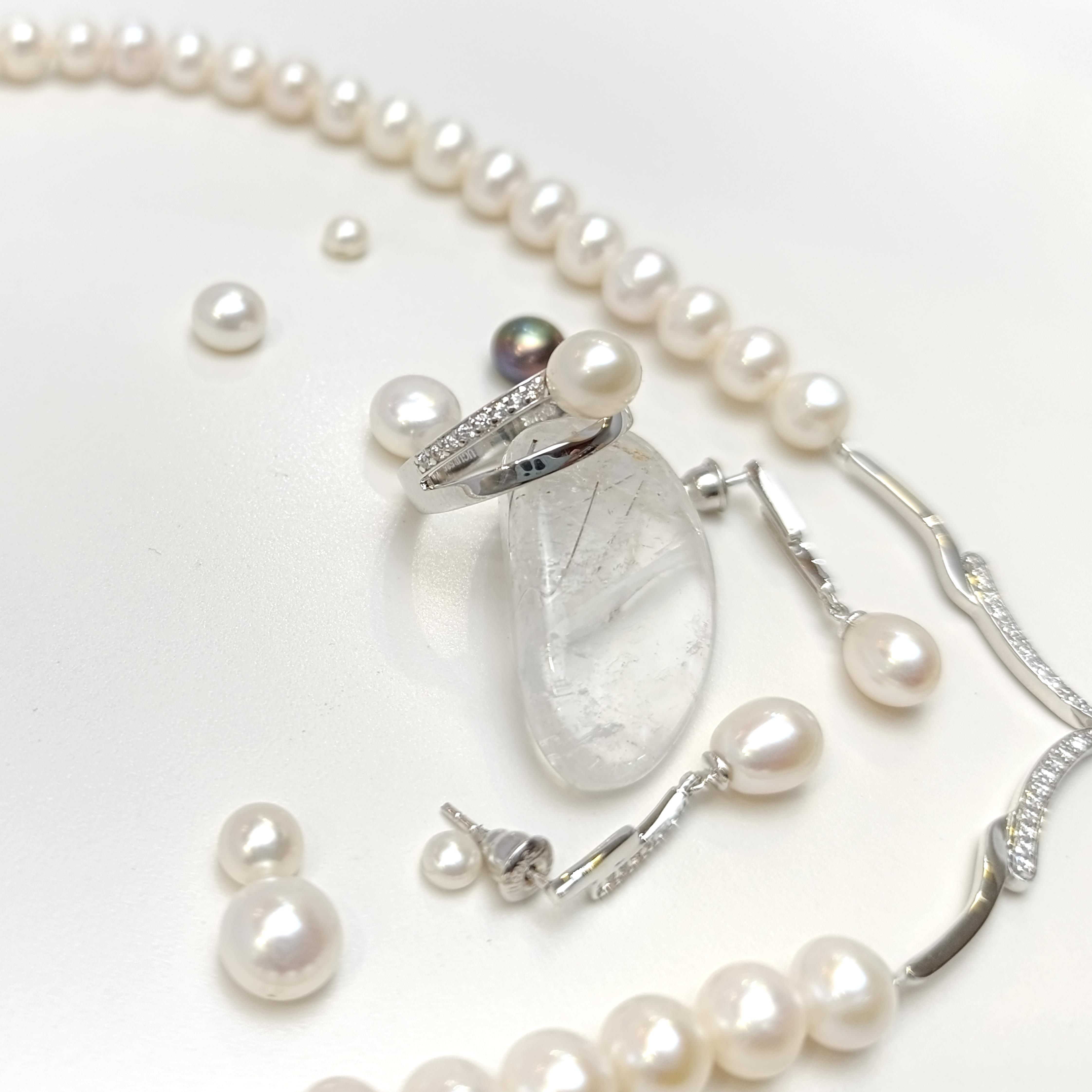 Gerçek İnci Taşlı Set Takım 14 Ayar Altın HD VİDEOLU