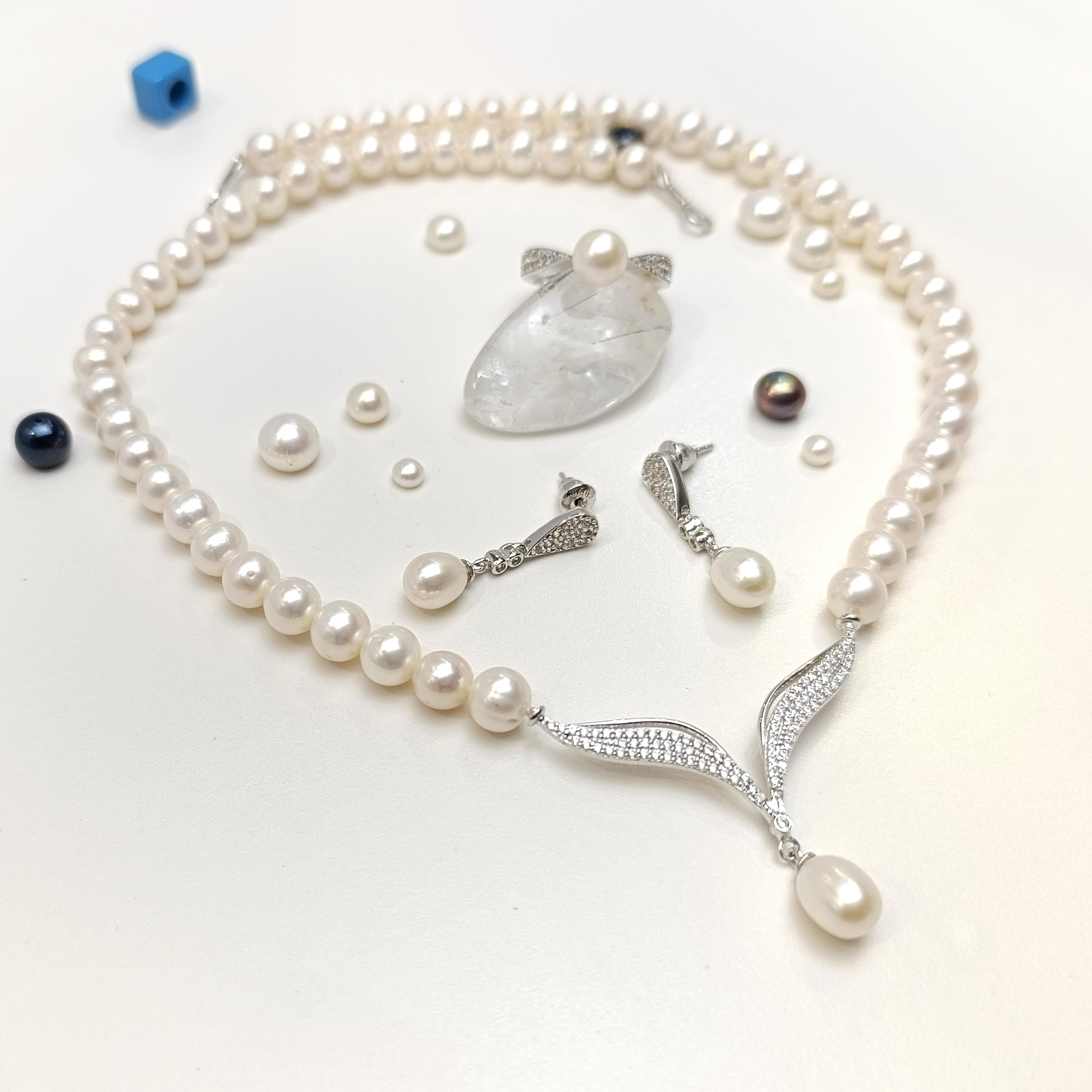 Gerçek İnci Taşlı Set Takım 14 Ayar Altın HD VİDEOLU