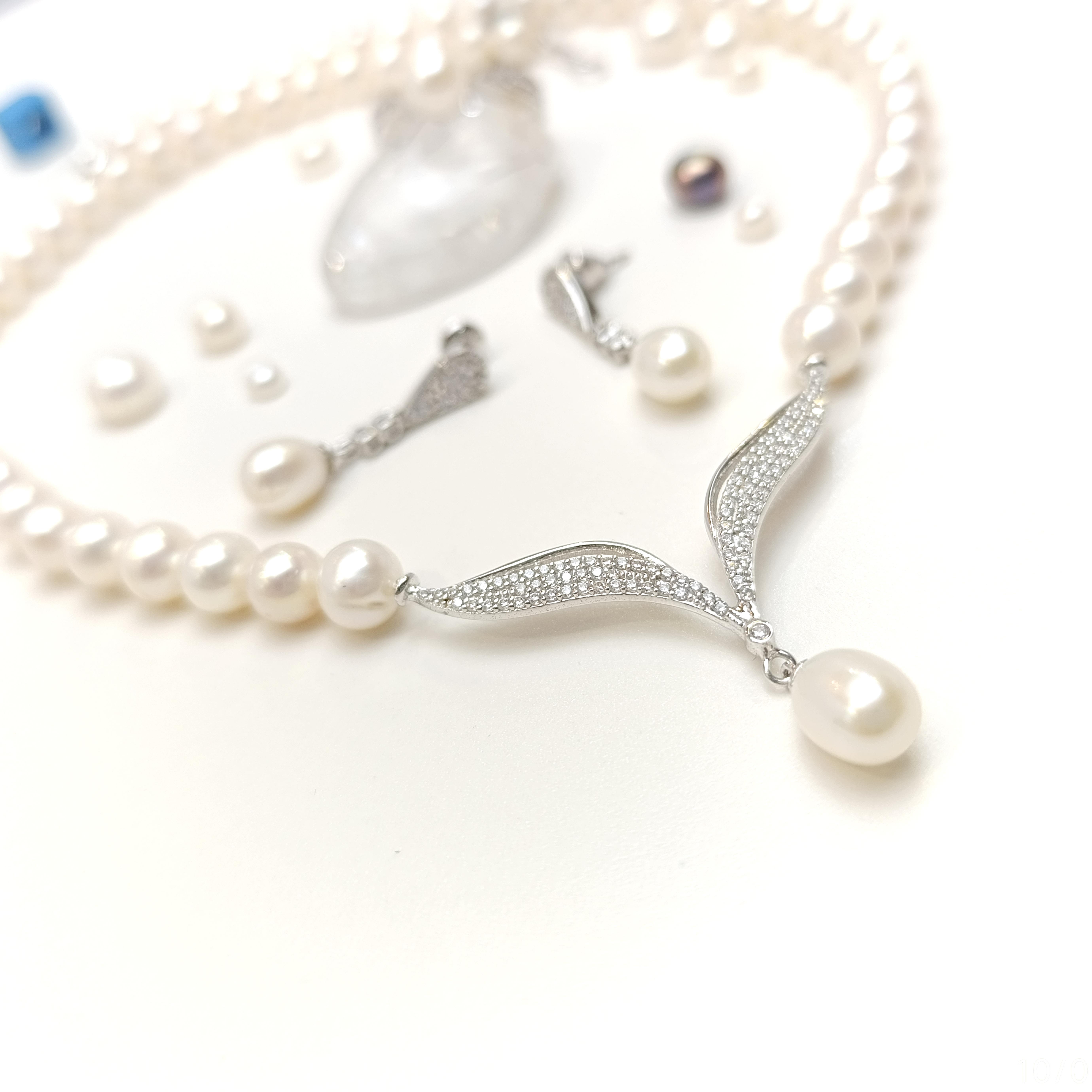 Gerçek İnci Taşlı Set Takım 14 Ayar Altın HD VİDEOLU