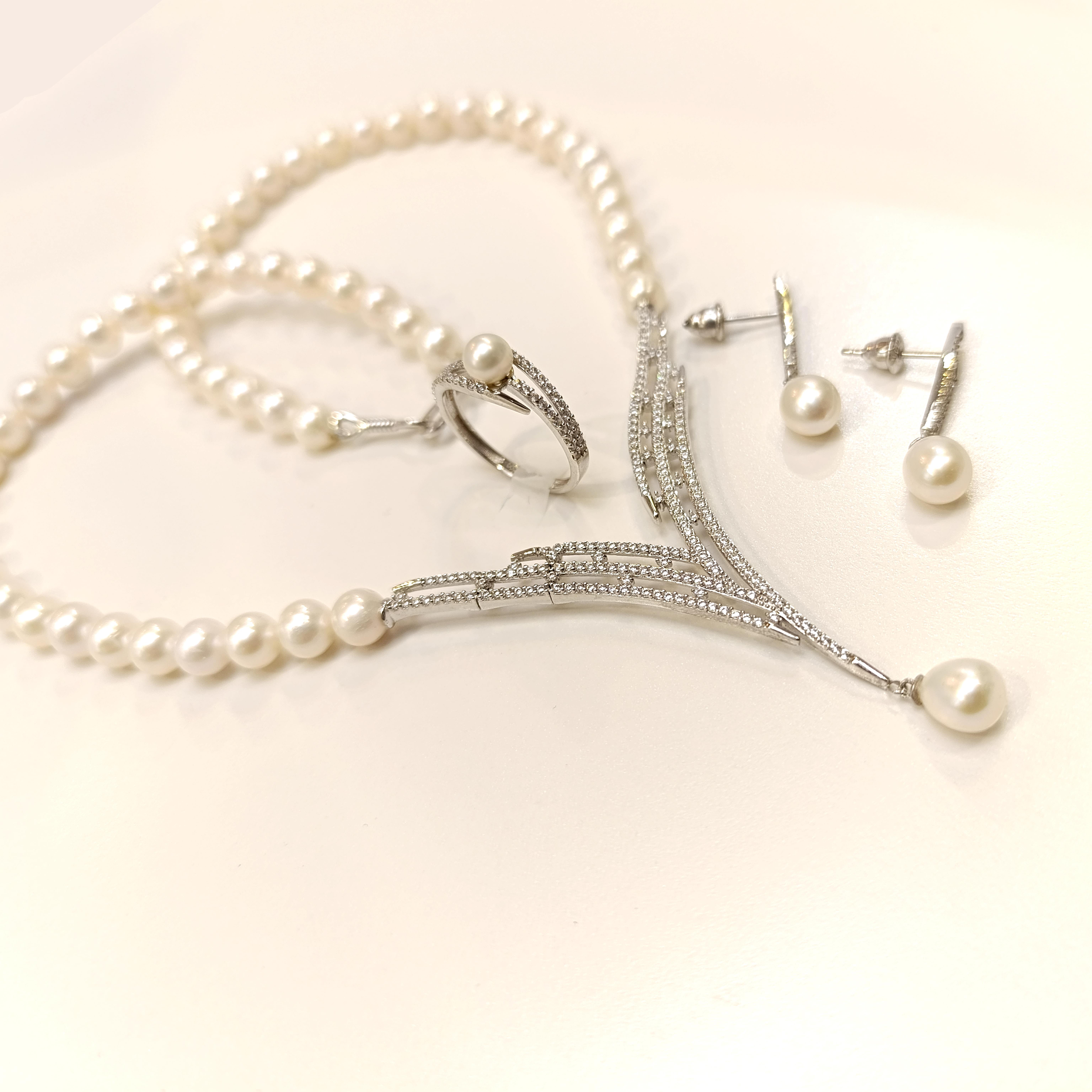 Gerçek İnci Taşlı Set Takım 14 Ayar Altın HD VİDEOLU