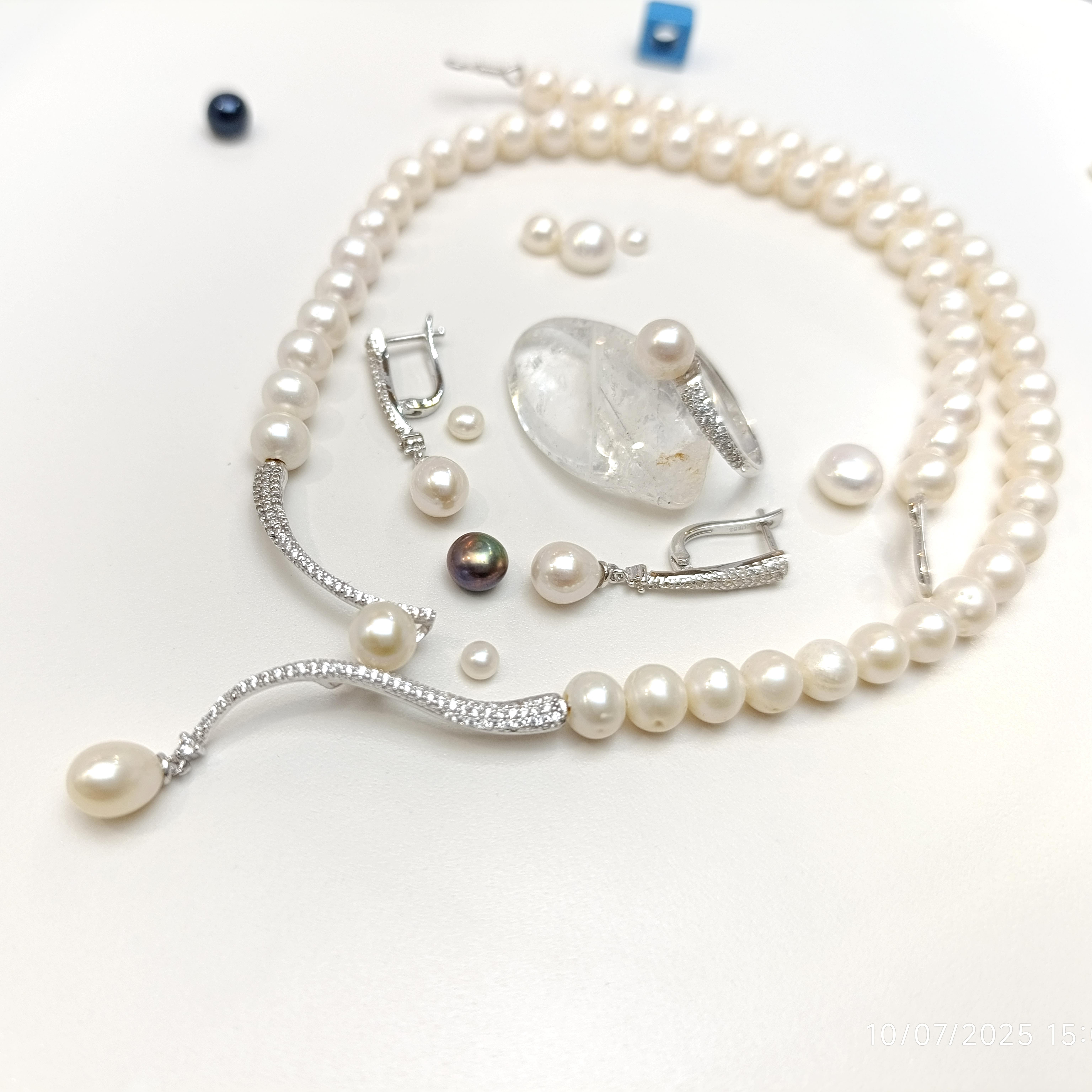 Gerçek İnci Taşlı Set Takım 14 Ayar Altın HD VİDEOLU