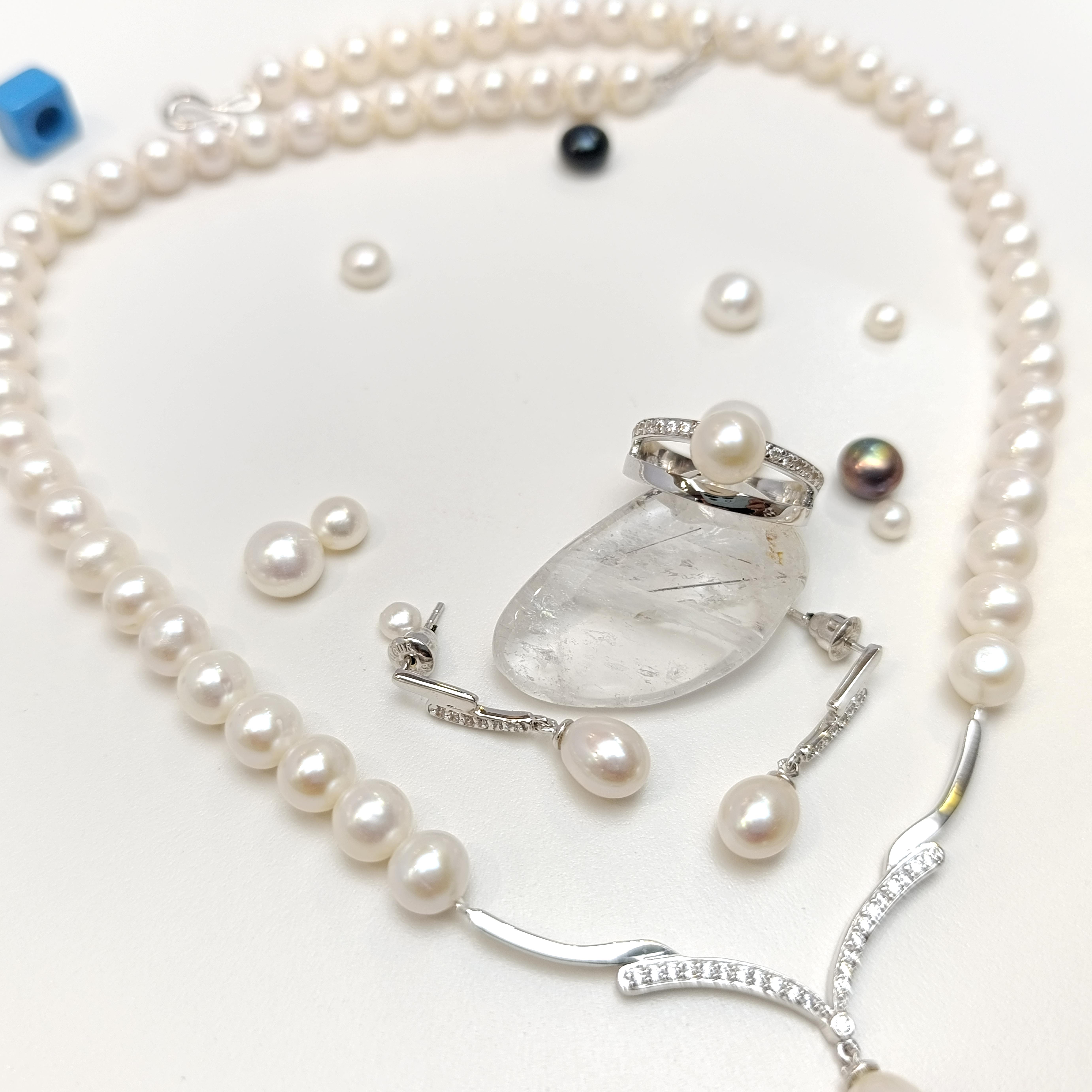 Gerçek İnci Taşlı Set Takım 14 Ayar Altın HD VİDEOLU