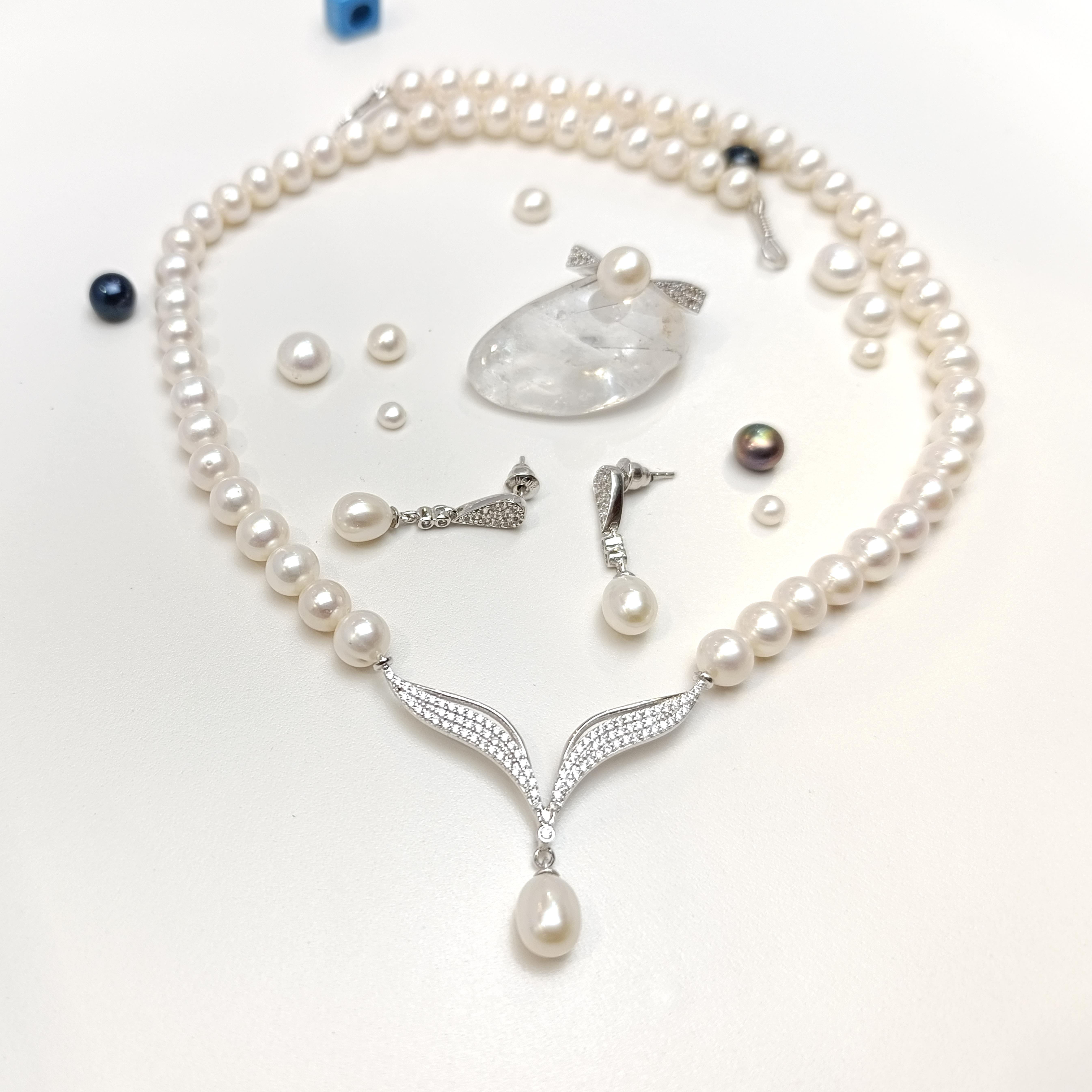 Gerçek İnci Taşlı Set Takım 14 Ayar Altın HD VİDEOLU