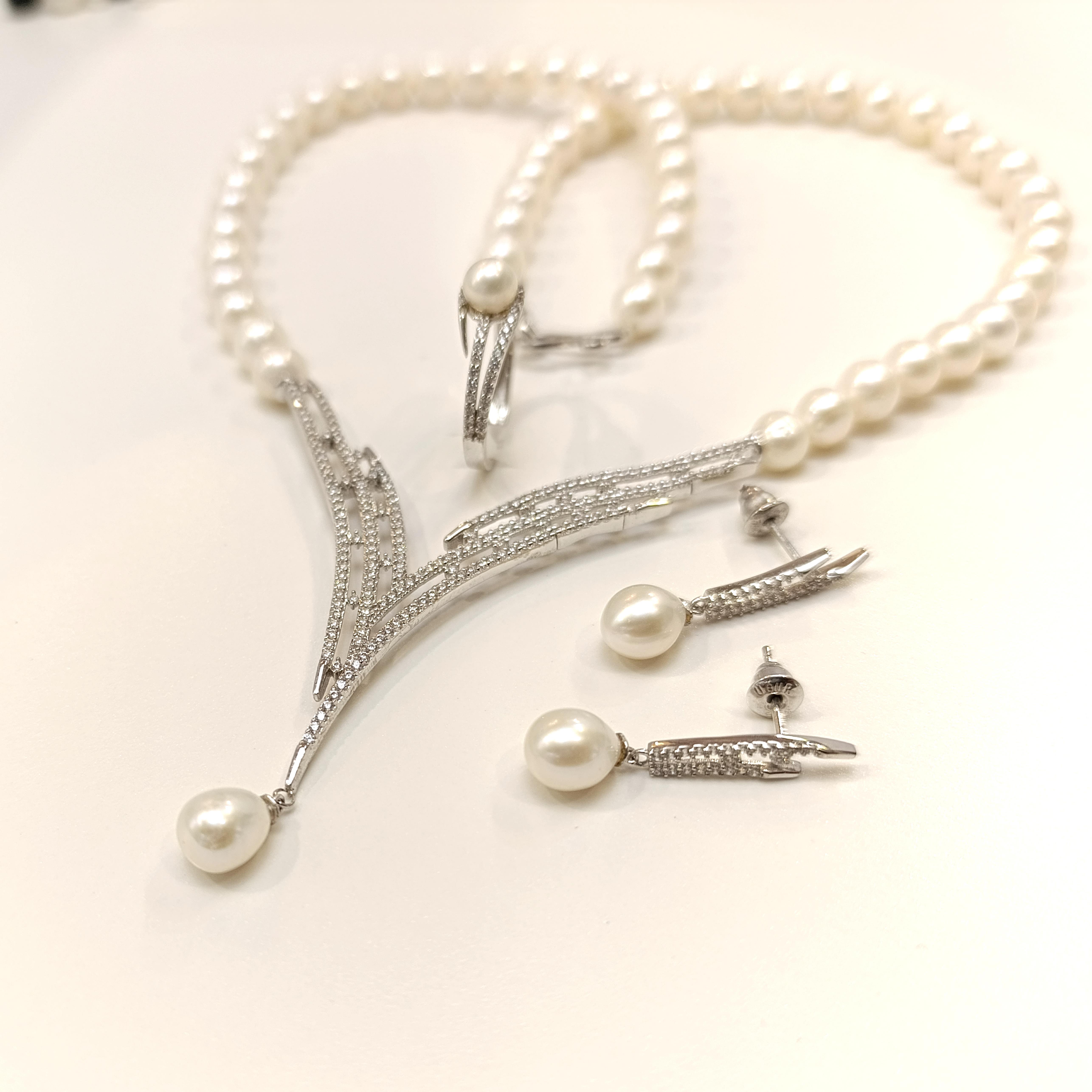 Gerçek İnci Taşlı Set Takım 14 Ayar Altın HD VİDEOLU