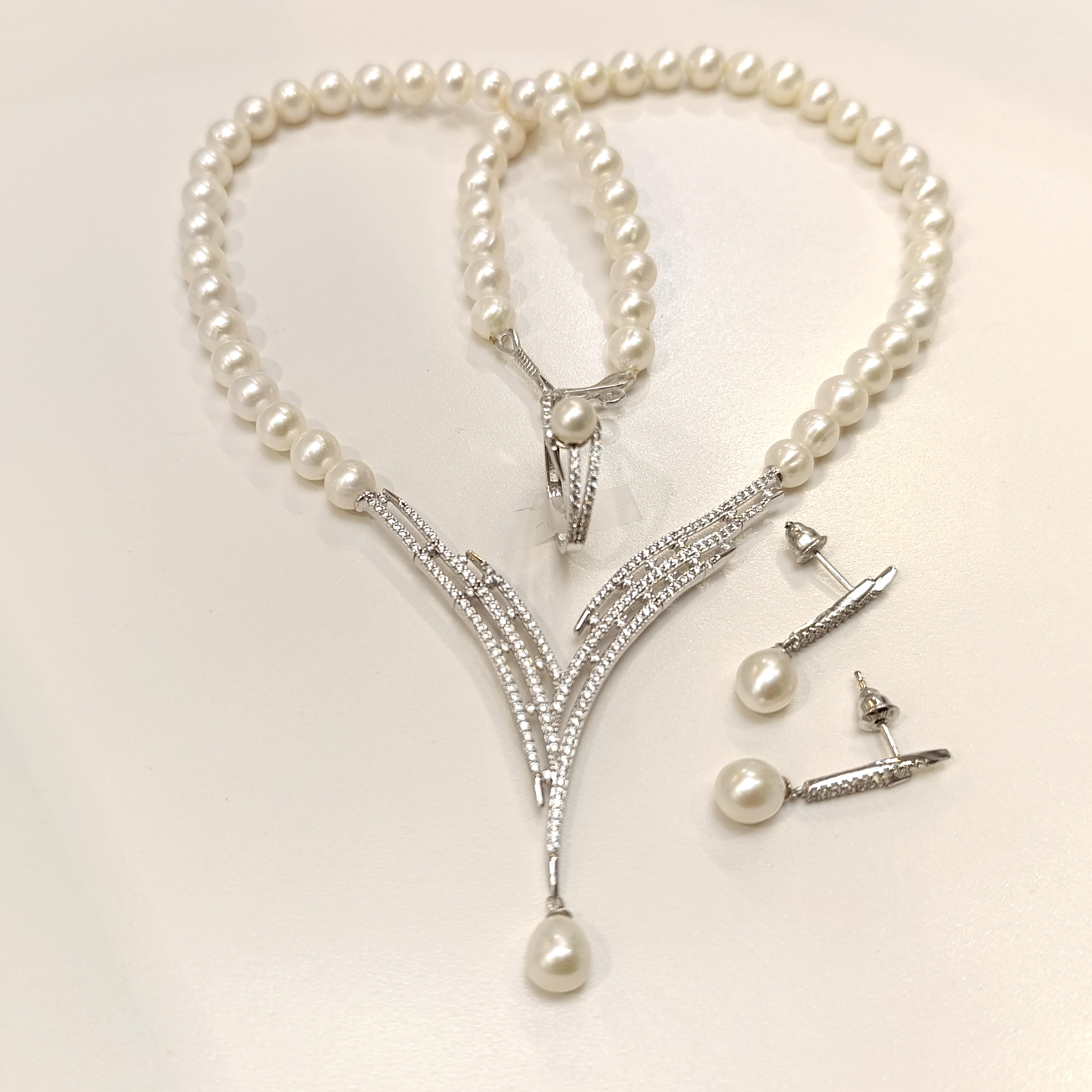 Gerçek İnci Taşlı Set Takım 14 Ayar Altın HD VİDEOLU