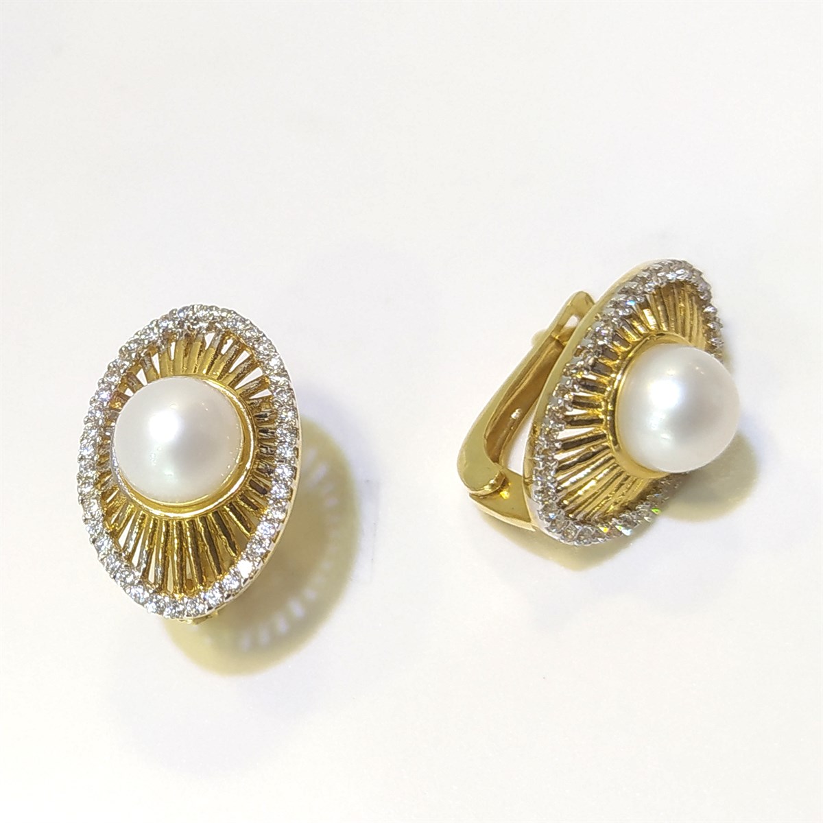 İnci Küpe 14 Ayar Altın