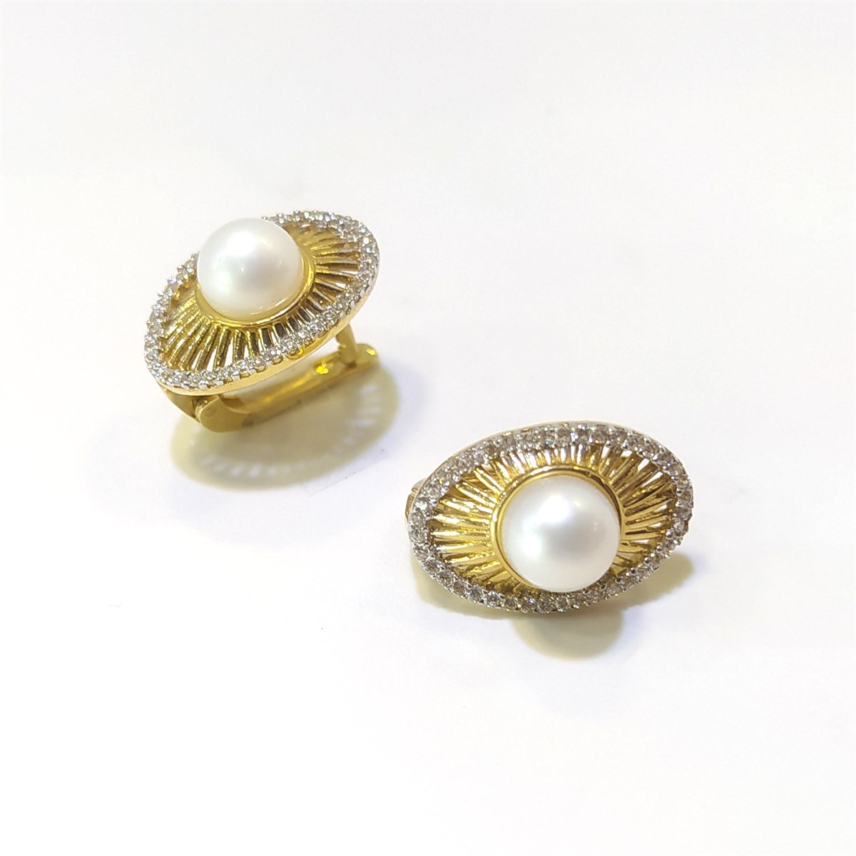 İnci Küpe 14 Ayar Altın