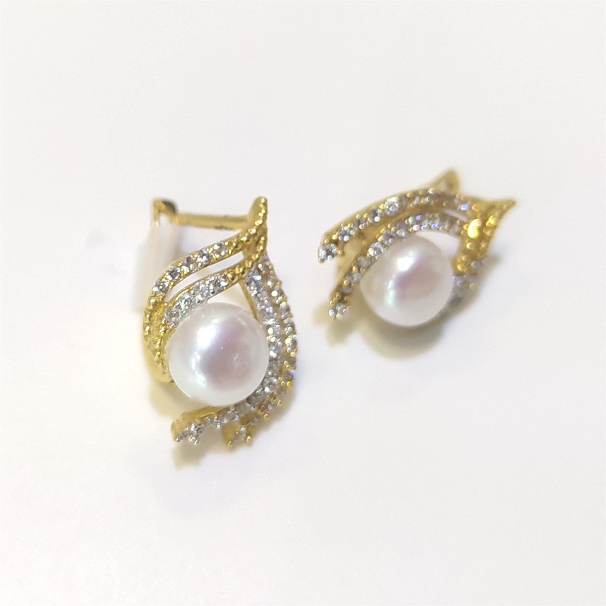 İnci Küpe 14 Ayar Altın