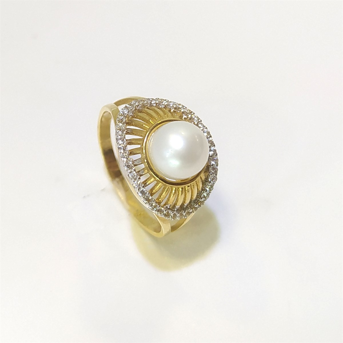 İnci Yüzük 14 Ayar Altın