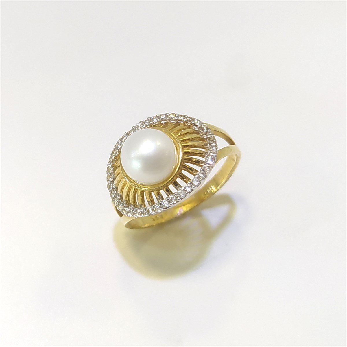 İnci Yüzük 14 Ayar Altın