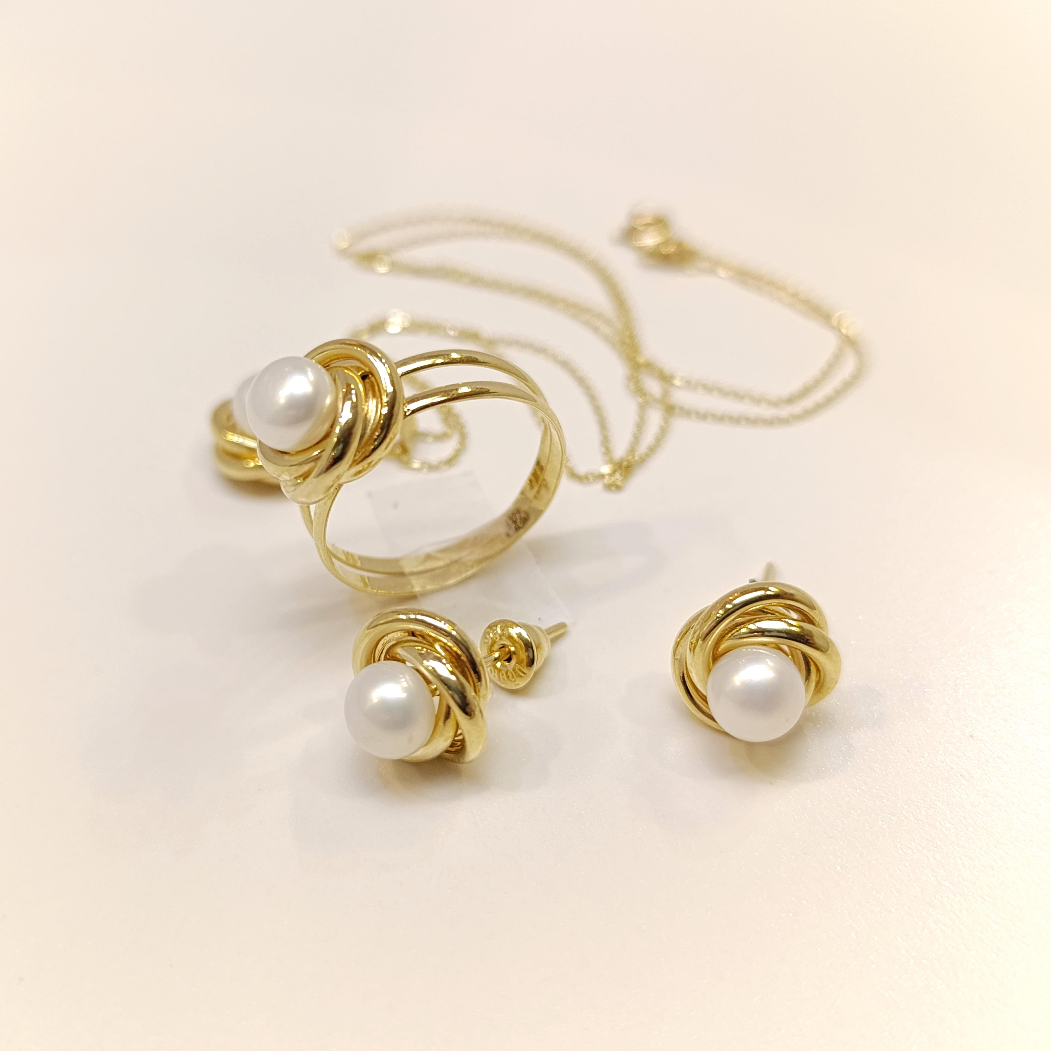 Olimpiyat İnci Taşlı Set Takım 14 Ayar Altın HD VİDEOLU