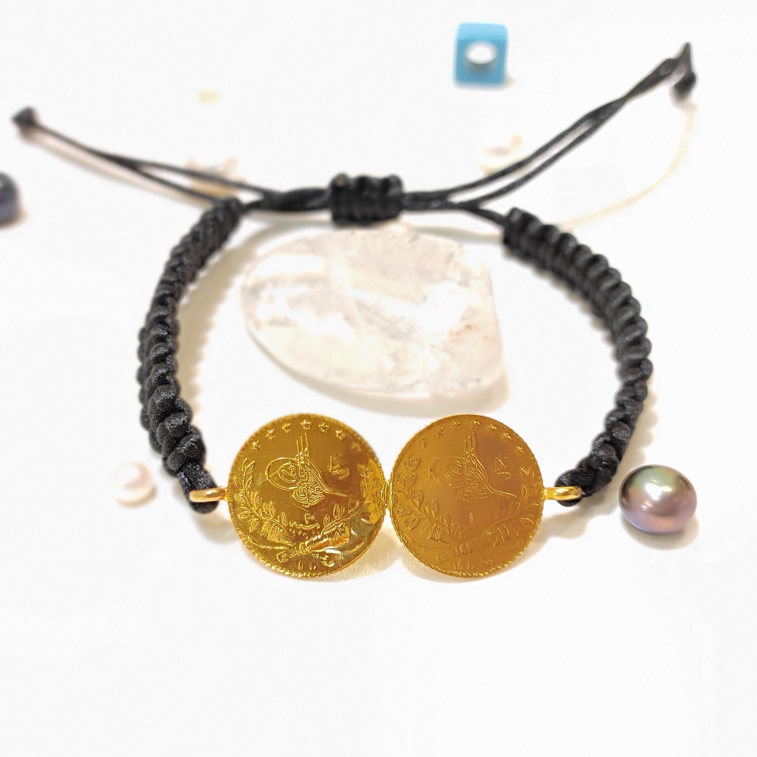 2 Adet Reşat Çeyrekli Makrome Bileklik 22 Ayar Altın HD VİDEOLU