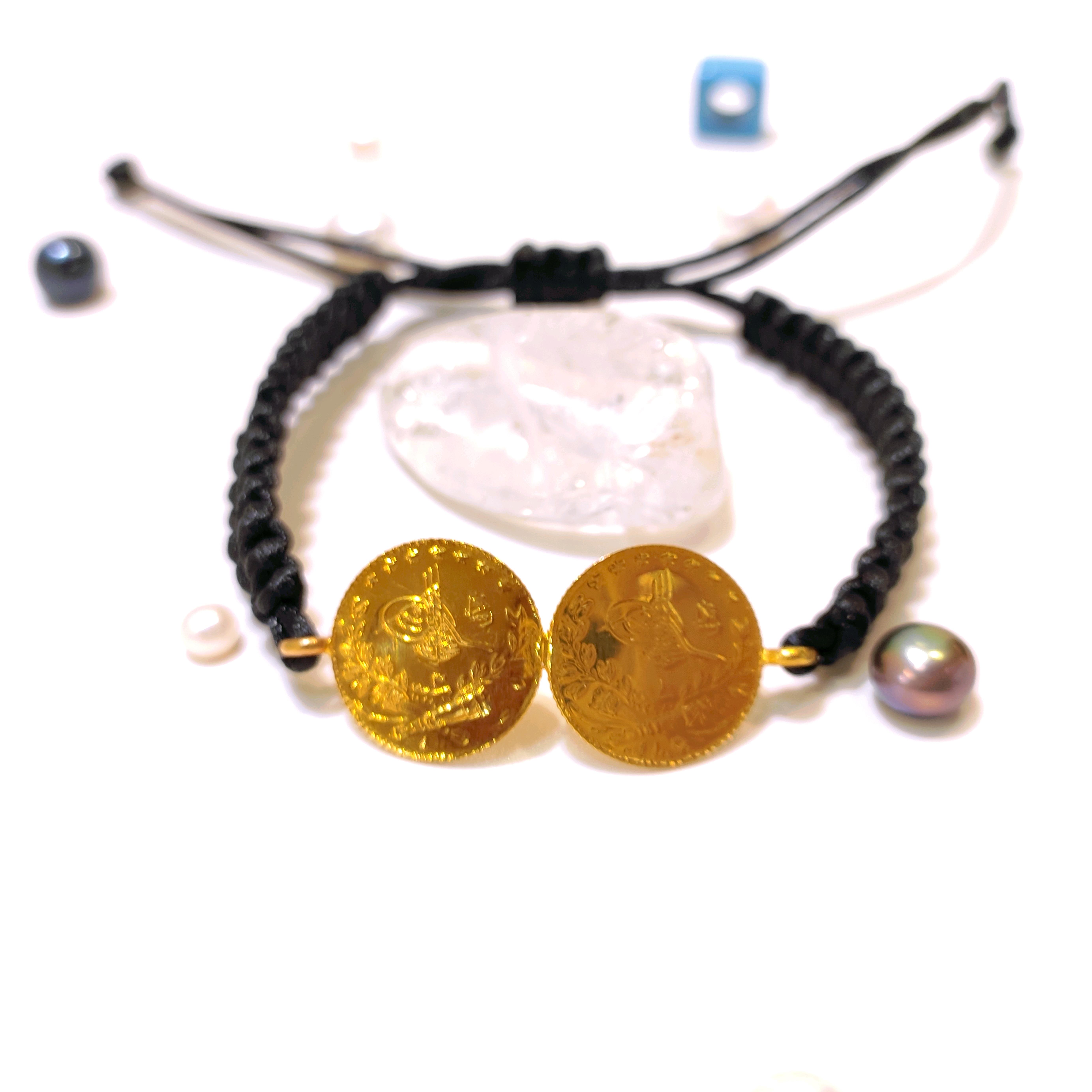 2 Adet Reşat Çeyrekli Makrome Bileklik 22 Ayar Altın HD VİDEOLU