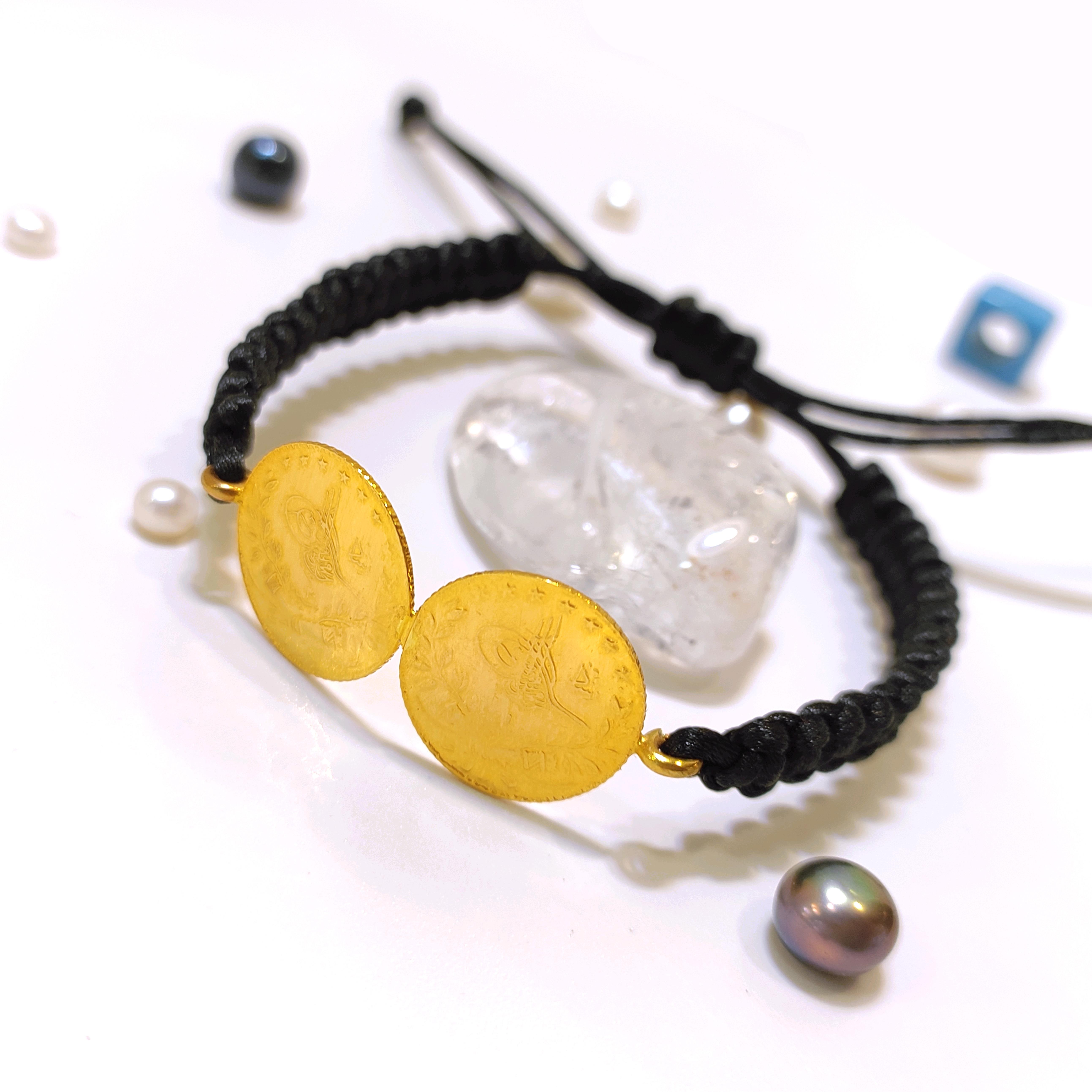 2 Adet Reşat Çeyrekli Makrome Bileklik 22 Ayar Altın HD VİDEOLU