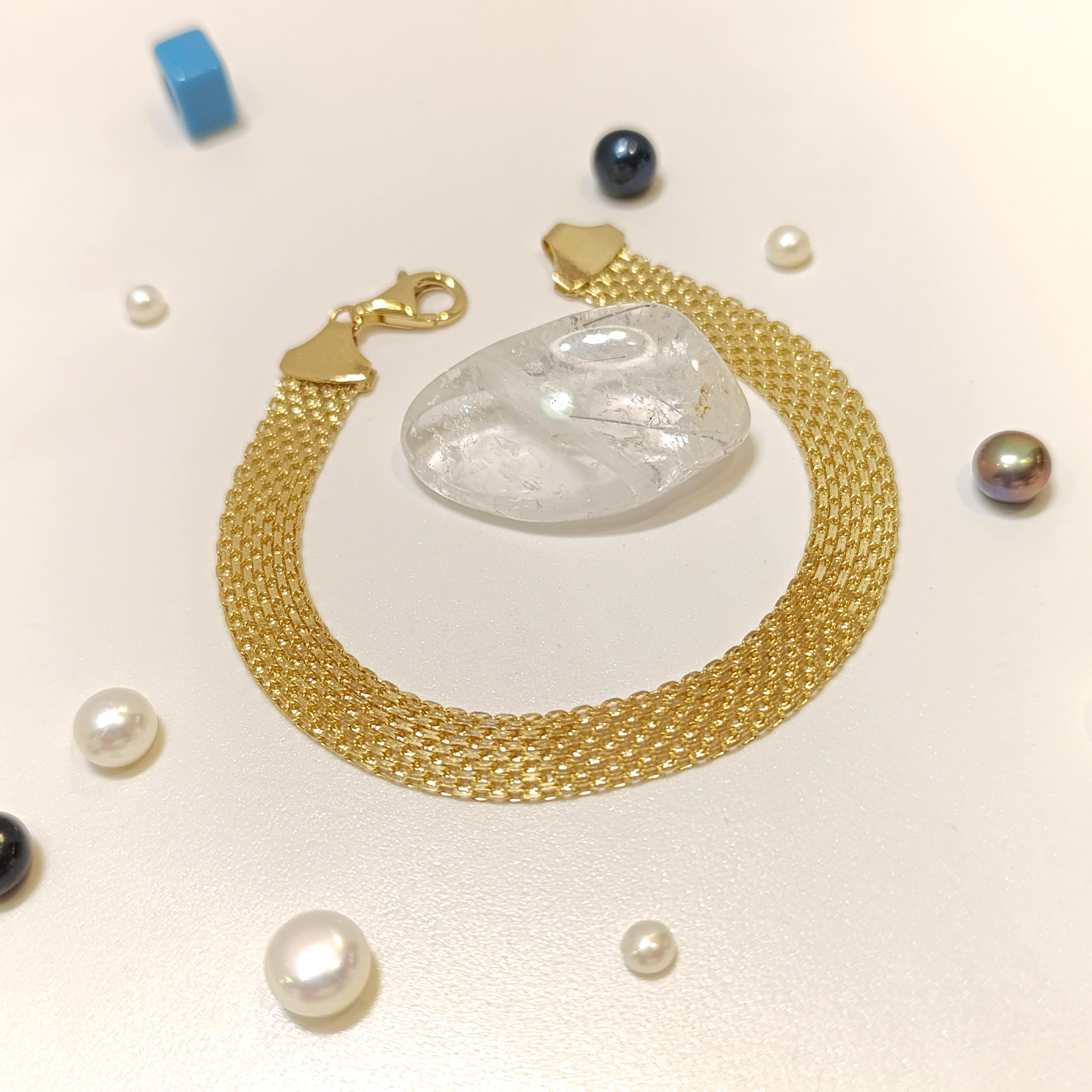 Bismark Hasır Bileklik Künye 14 Ayar Altın HD VİDEOLU