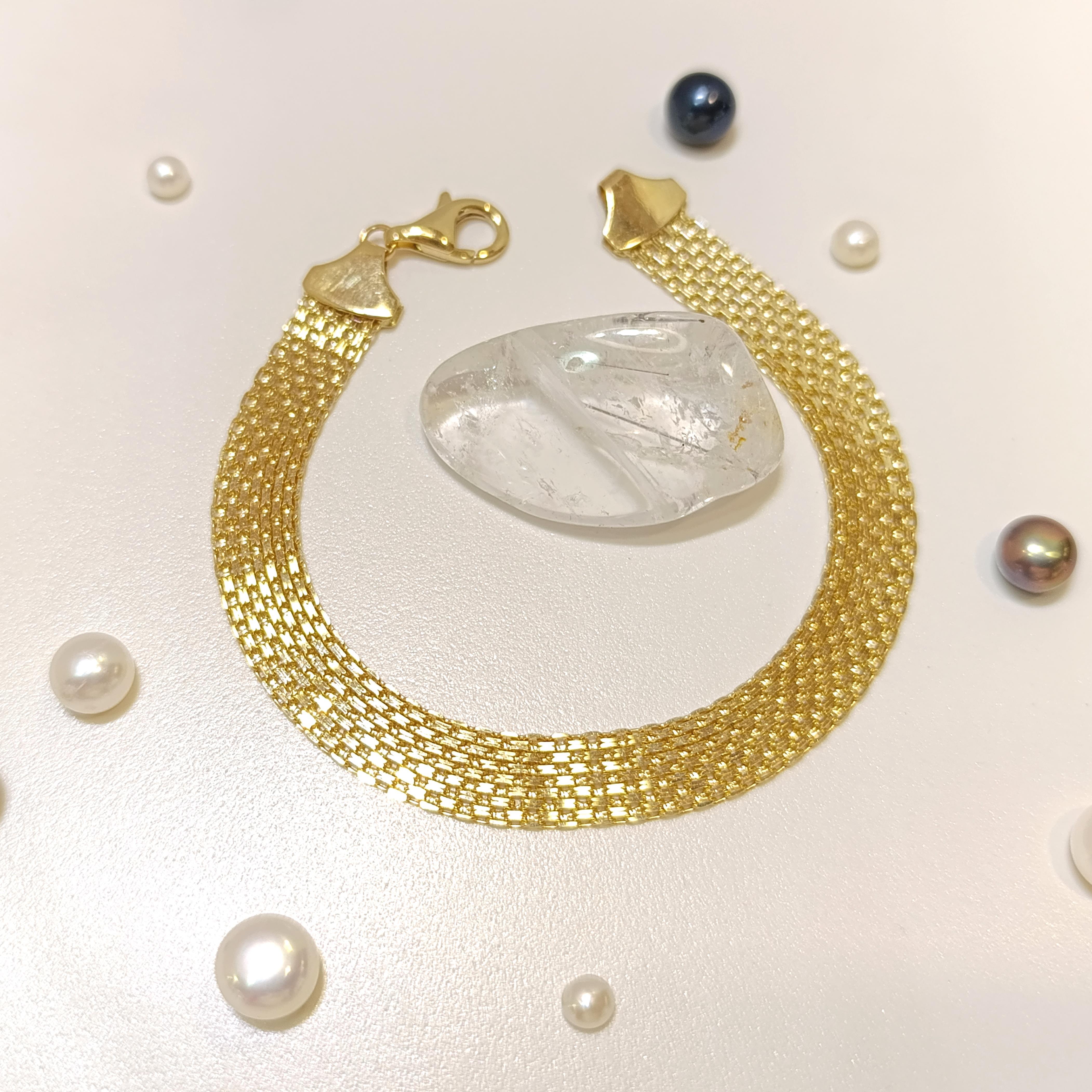 Bismark Hasır Bileklik Künye 14 Ayar Altın HD VİDEOLU