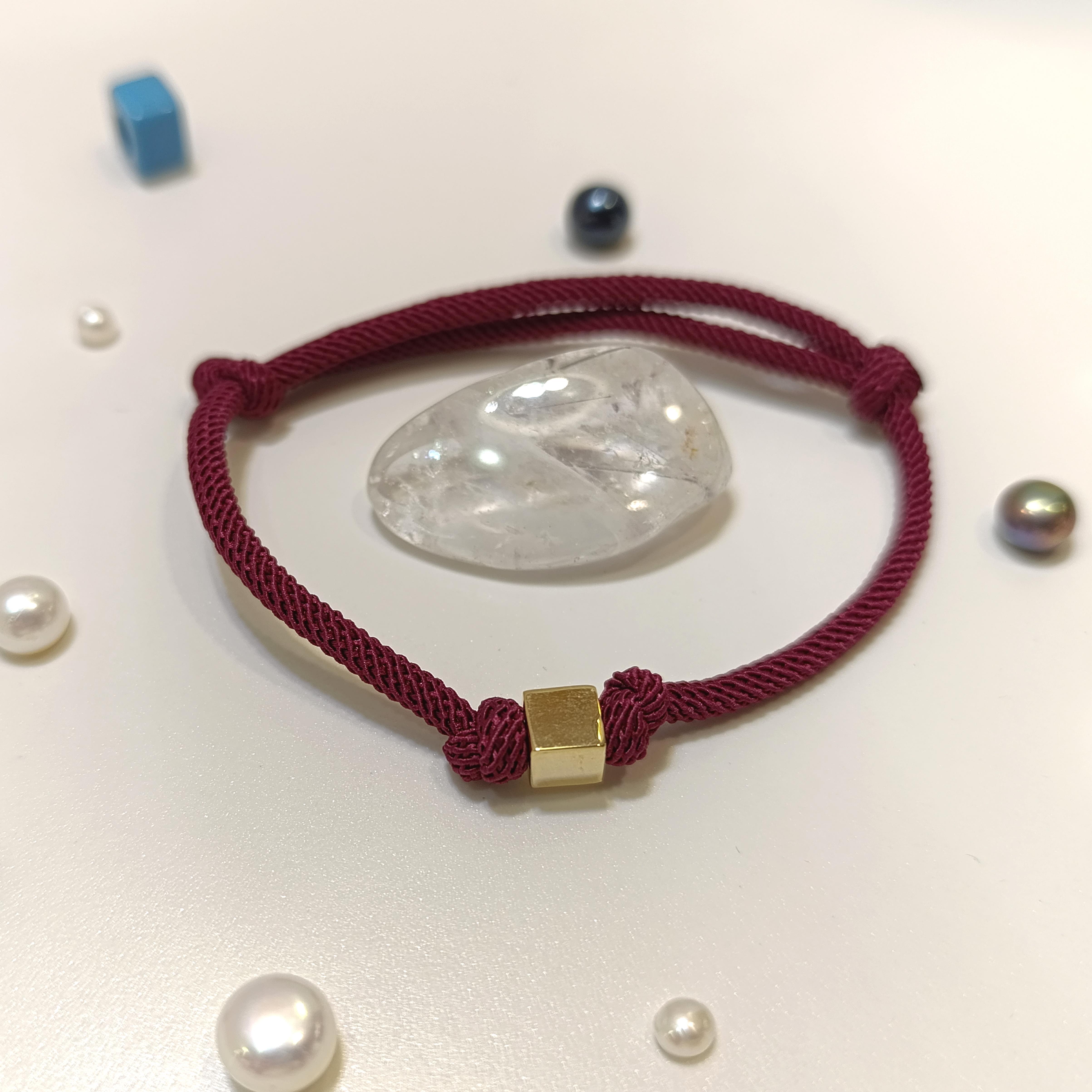 Bordo Küp Bileklik Künye 14 Ayar Altın HD VİDEOLU