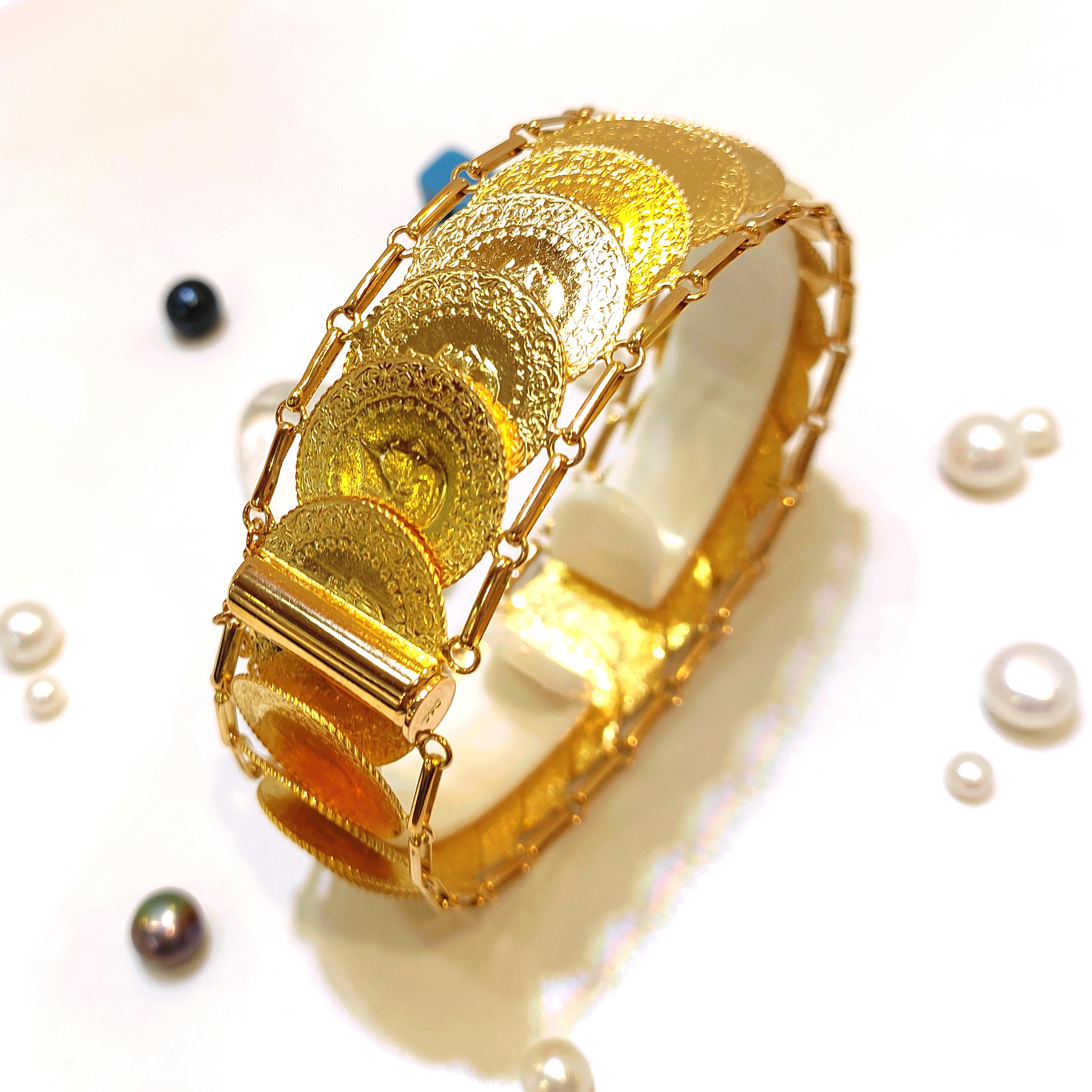 Çeyrek Altınlı Kaykay Bileklik Çeyrek 22 Ayar HD VİDEOLU