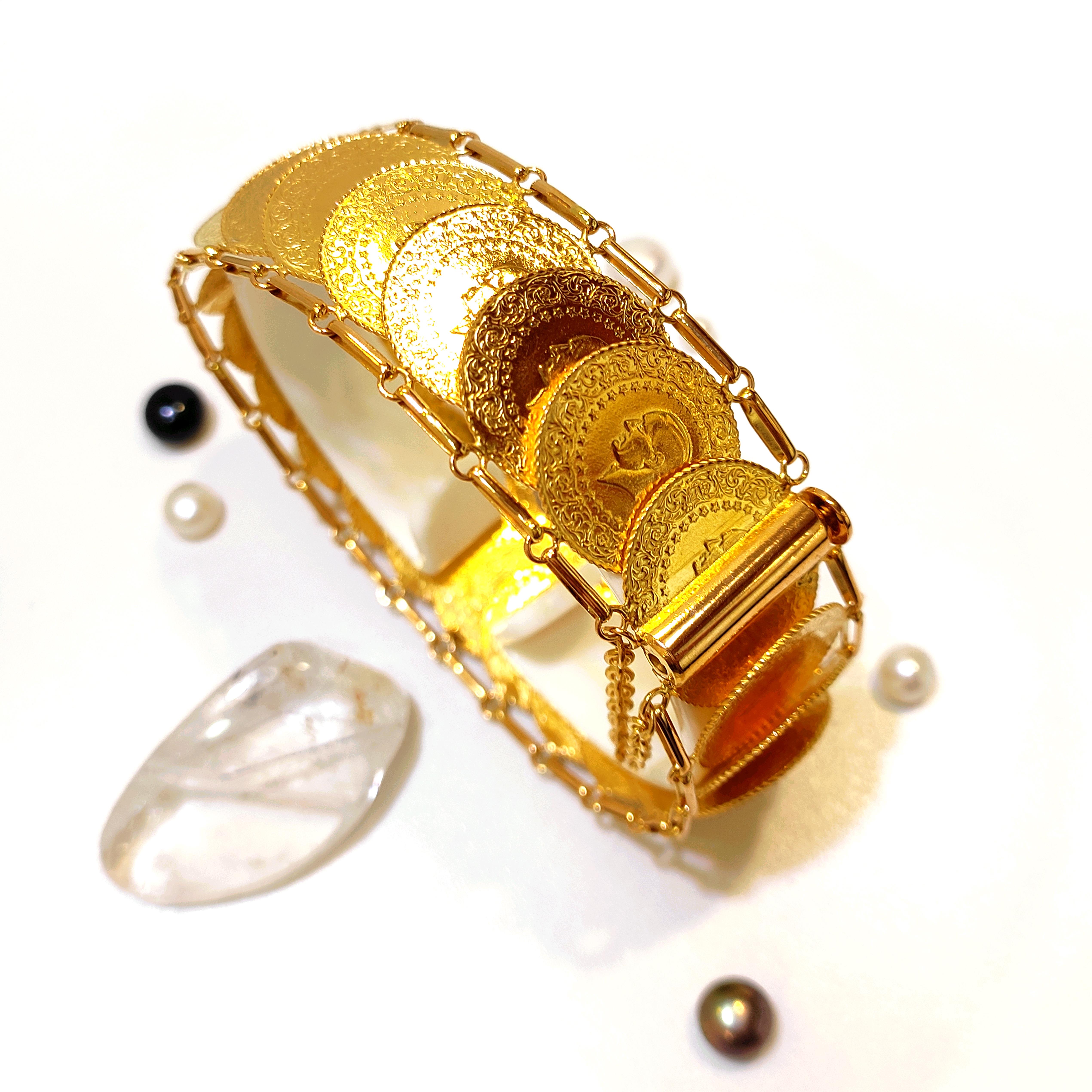 Çeyrek Altınlı Kaykay Bileklik Çeyrek 22 Ayar HD VİDEOLU