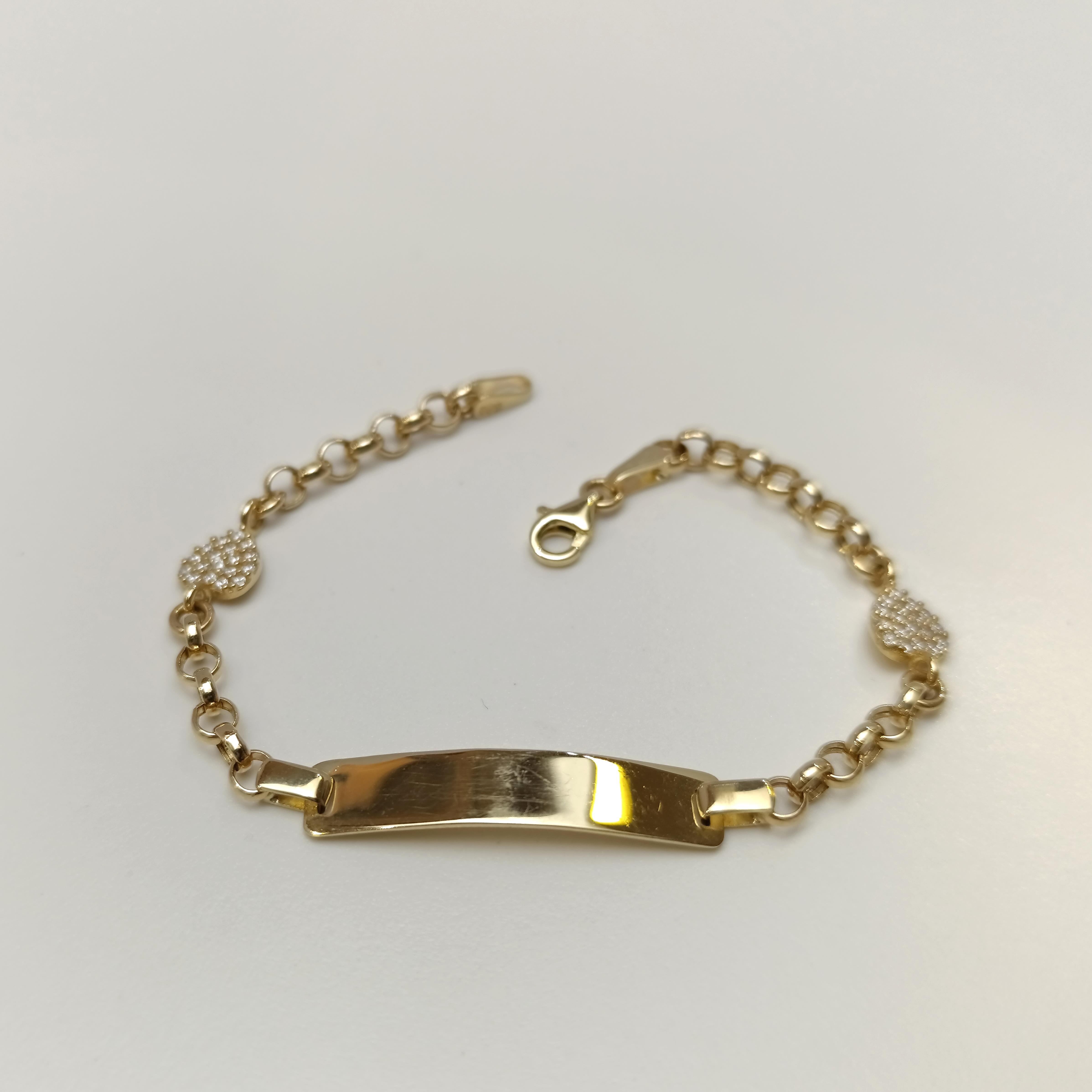 Çocuk İsim Yazılabilir Bileklik 14 Ayar Altın HD VİDEOLU