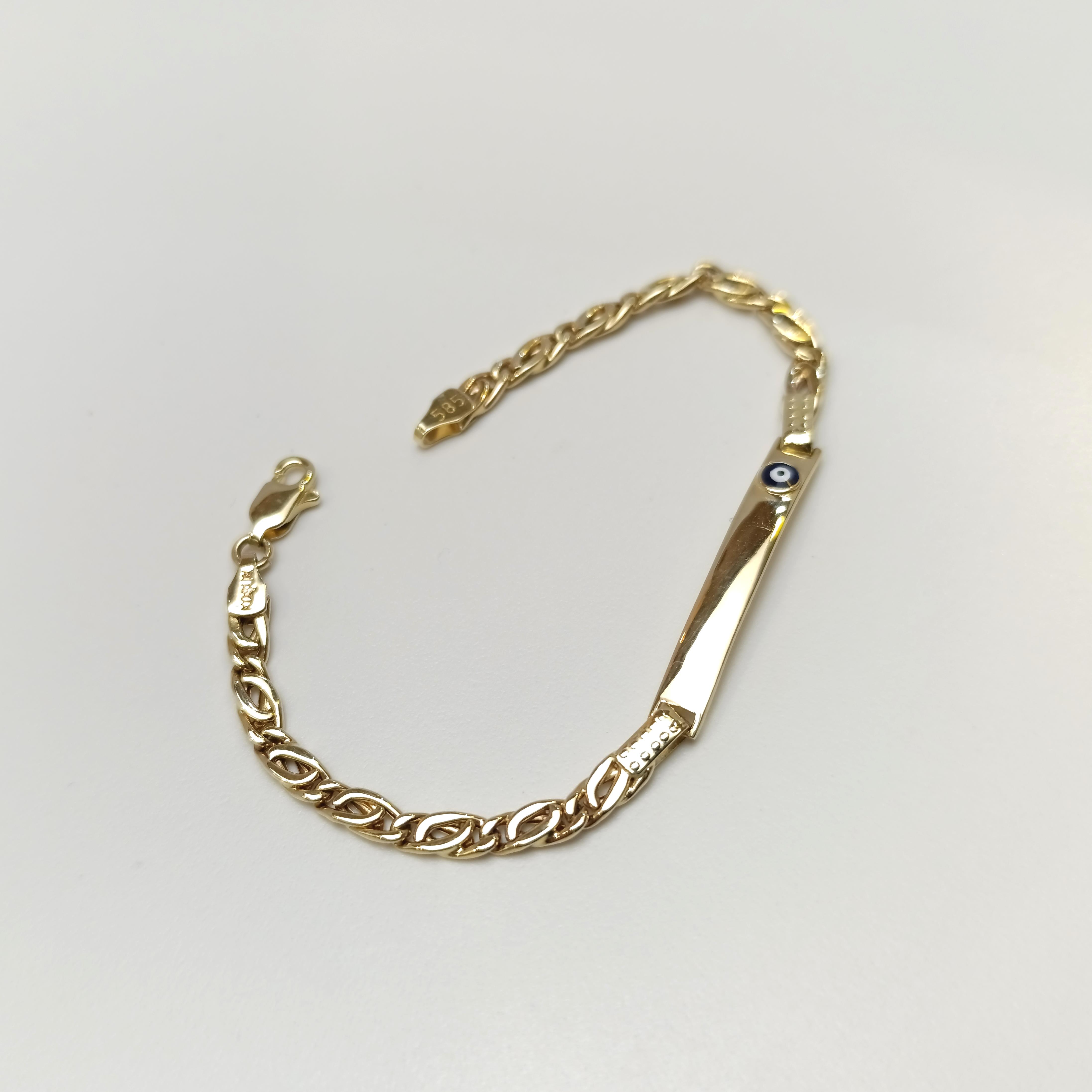 Çocuk İsim Yazılabilir Bileklik 14 Ayar Altın HD VİDEOLU