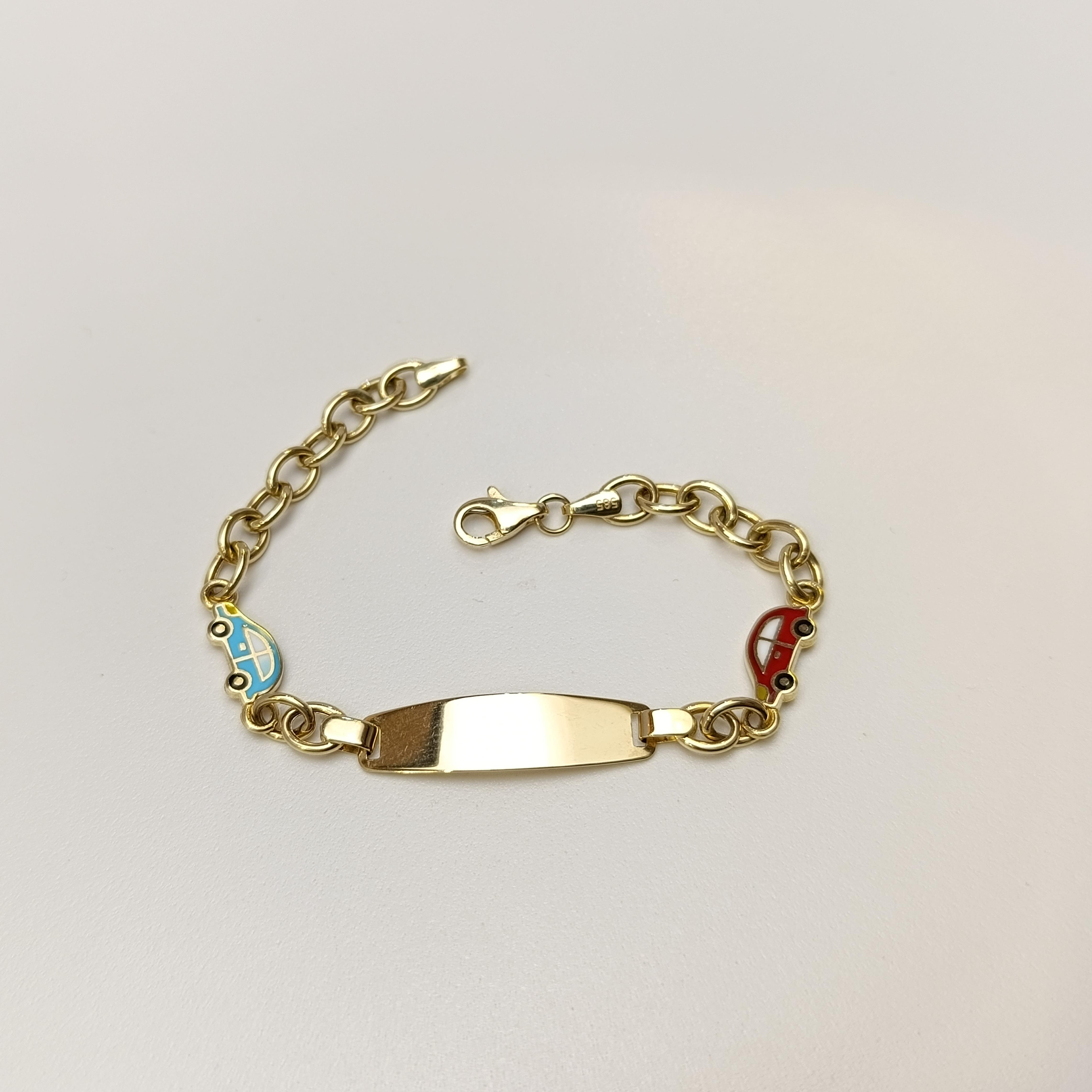 Çocuk İsim Yazılabilir Bileklik 14 Ayar Altın HD VİDEOLU