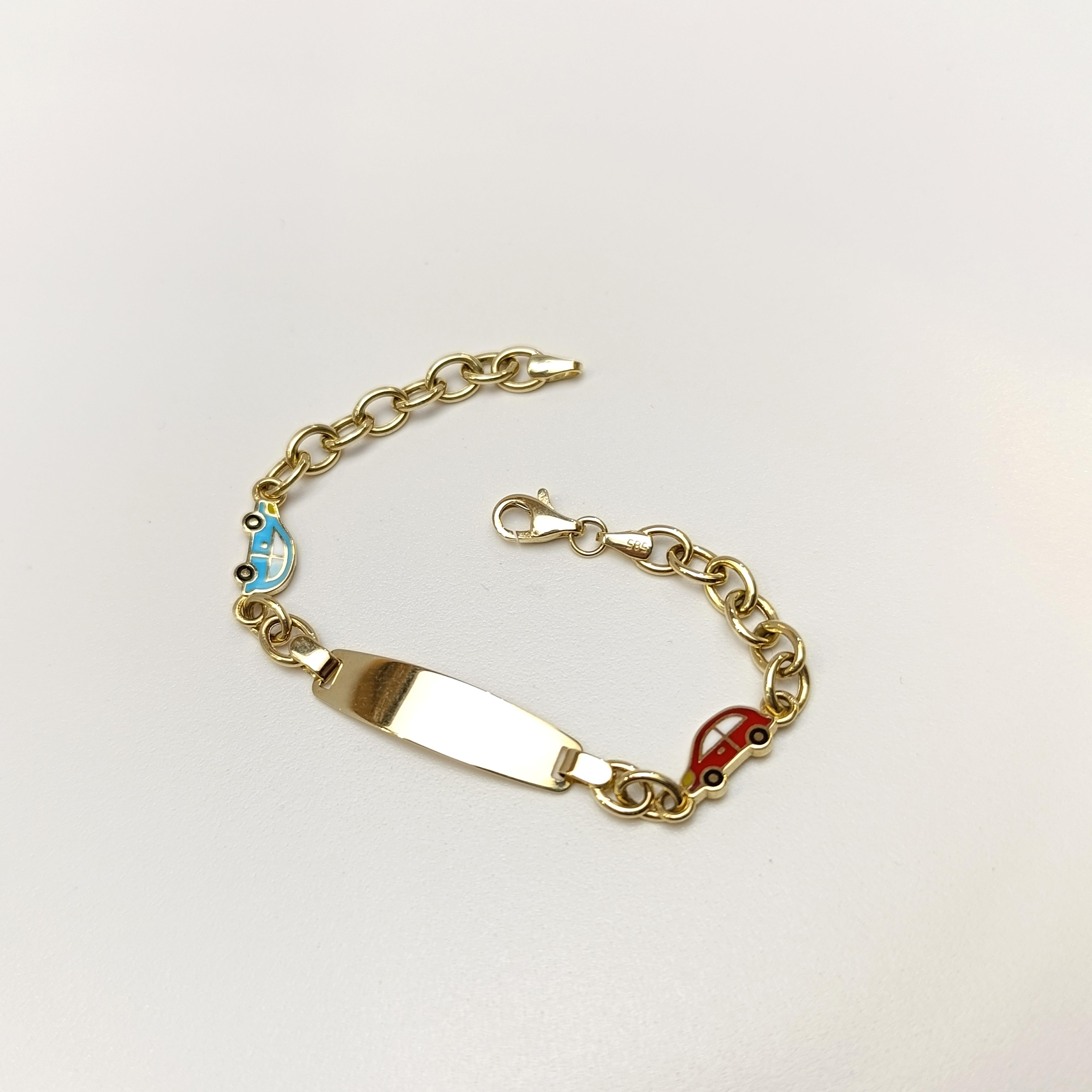 Çocuk İsim Yazılabilir Bileklik 14 Ayar Altın HD VİDEOLU