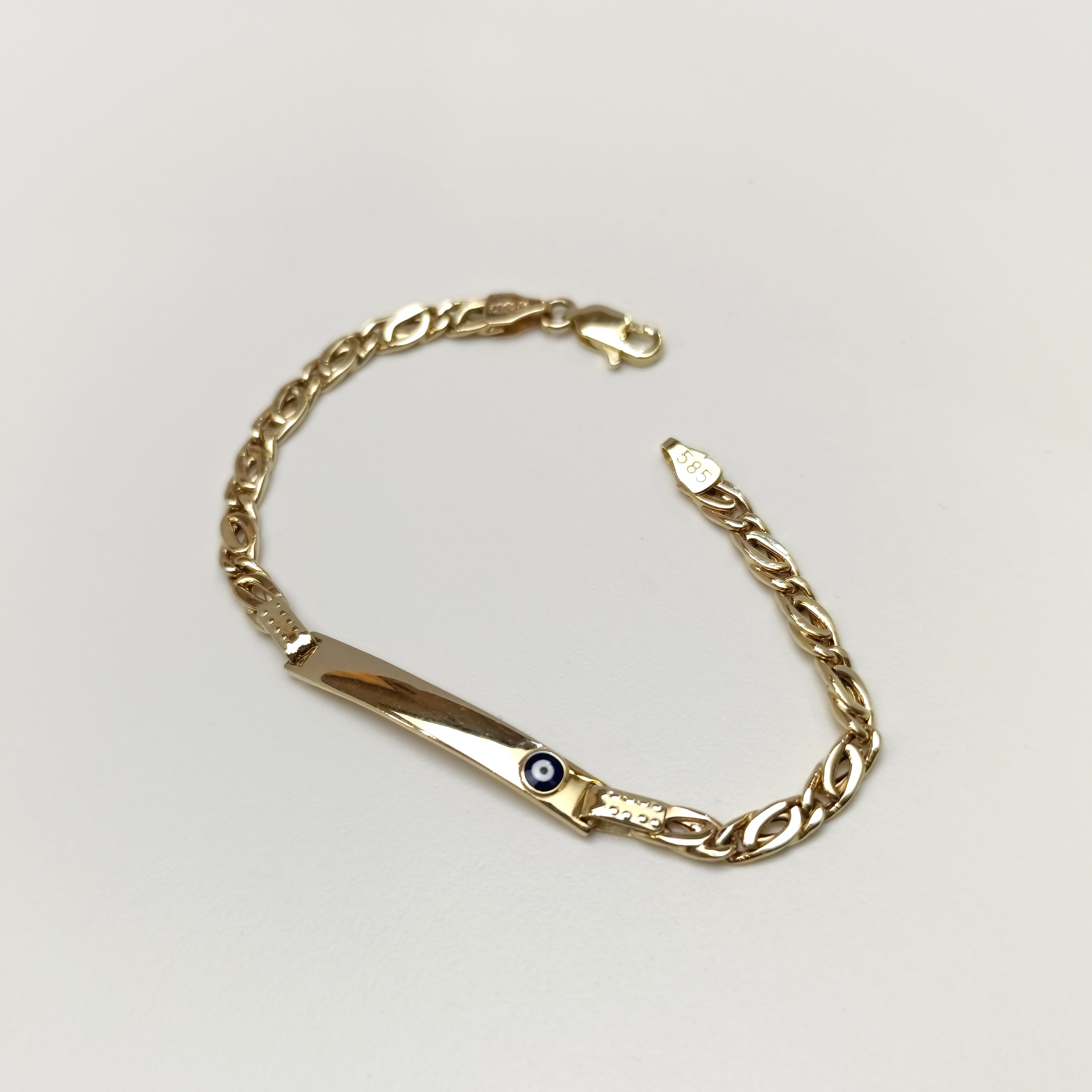 Çocuk İsim Yazılabilir Bileklik 14 Ayar Altın HD VİDEOLU