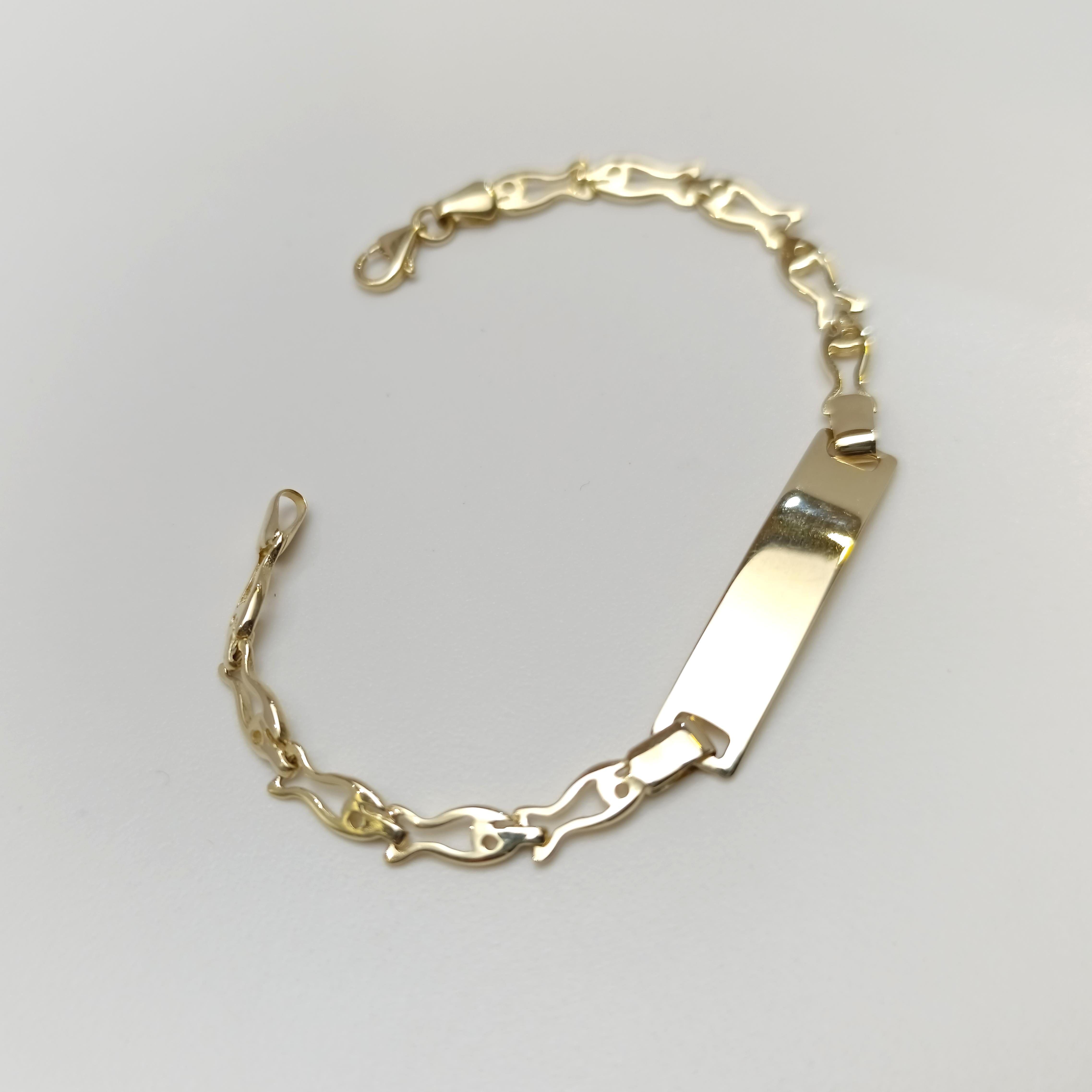 Çocuk İsim Yazılabilir Bileklik 14 Ayar Altın HD VİDEOLU