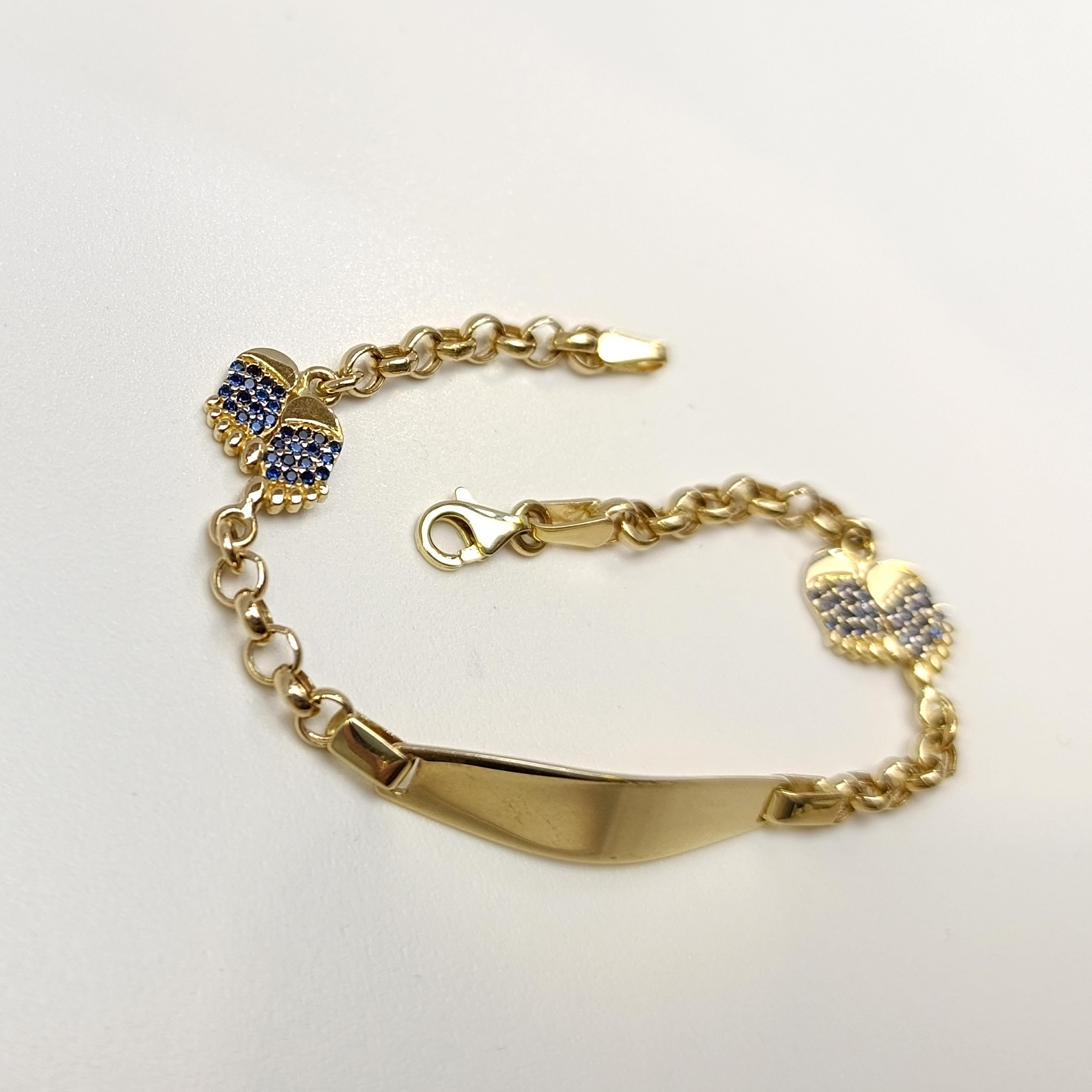 Çocuk İsim Yazılabilir Bileklik 14 Ayar Altın HD VİDEOLU