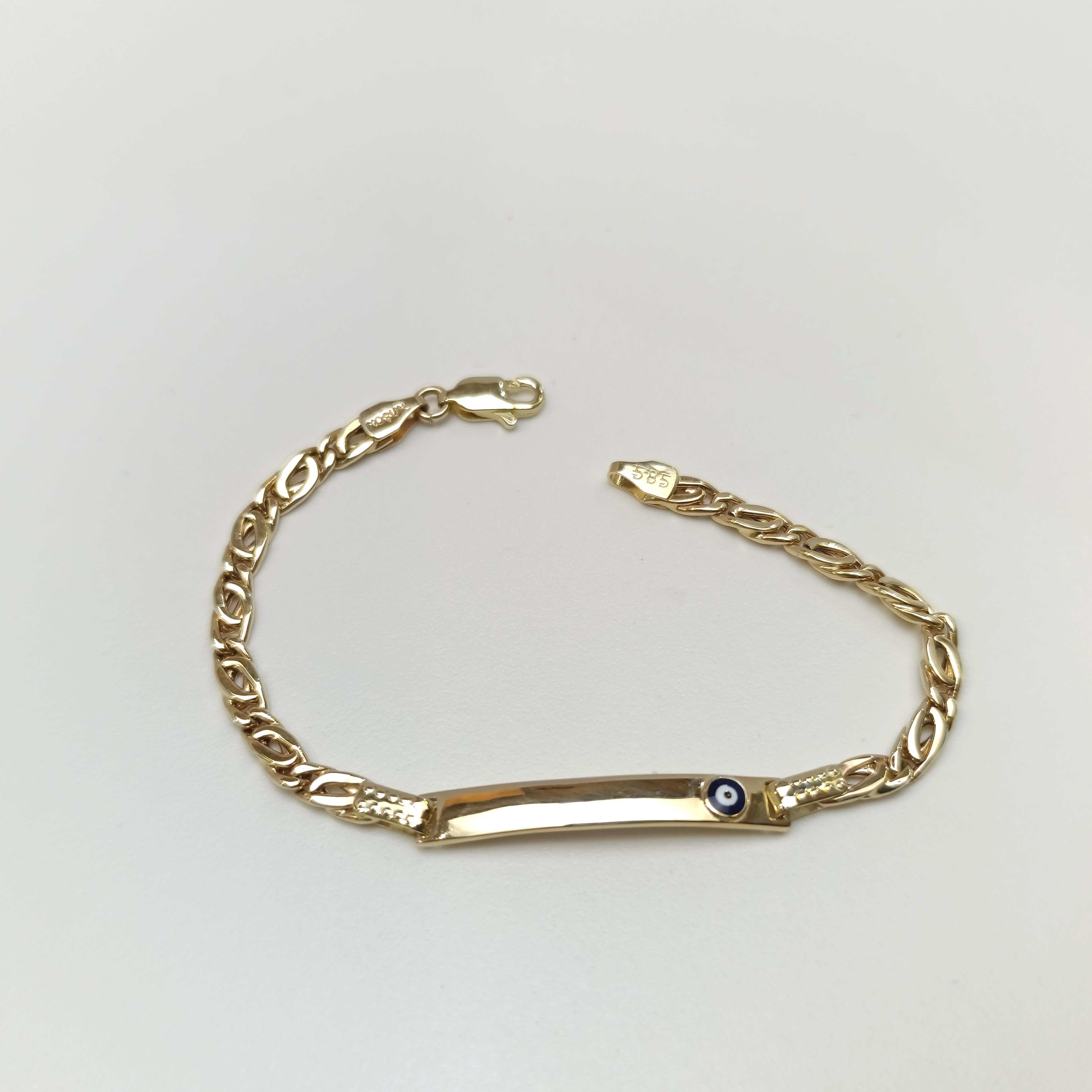 Çocuk İsim Yazılabilir Bileklik 14 Ayar Altın HD VİDEOLU