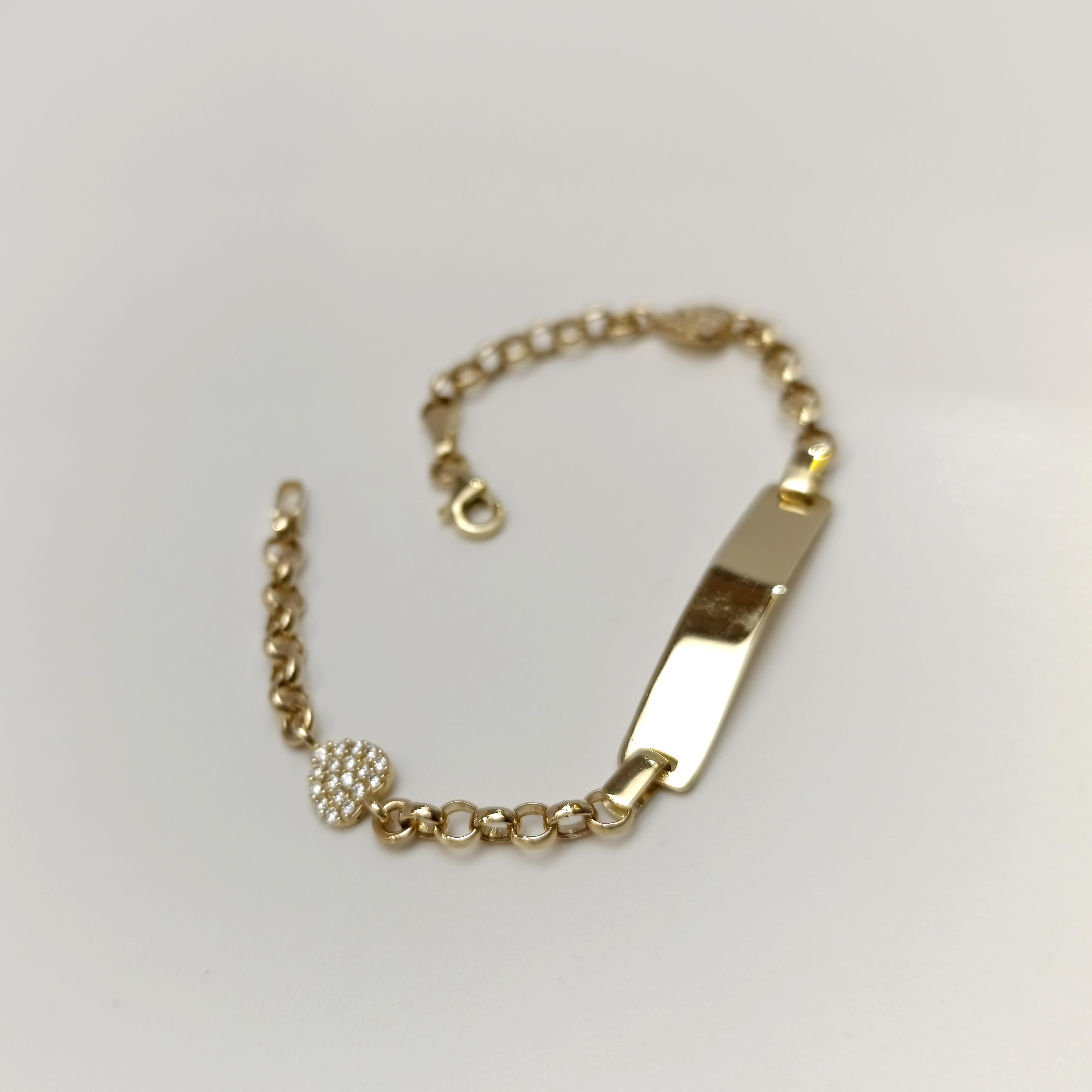 Çocuk İsim Yazılabilir Bileklik 14 Ayar Altın HD VİDEOLU