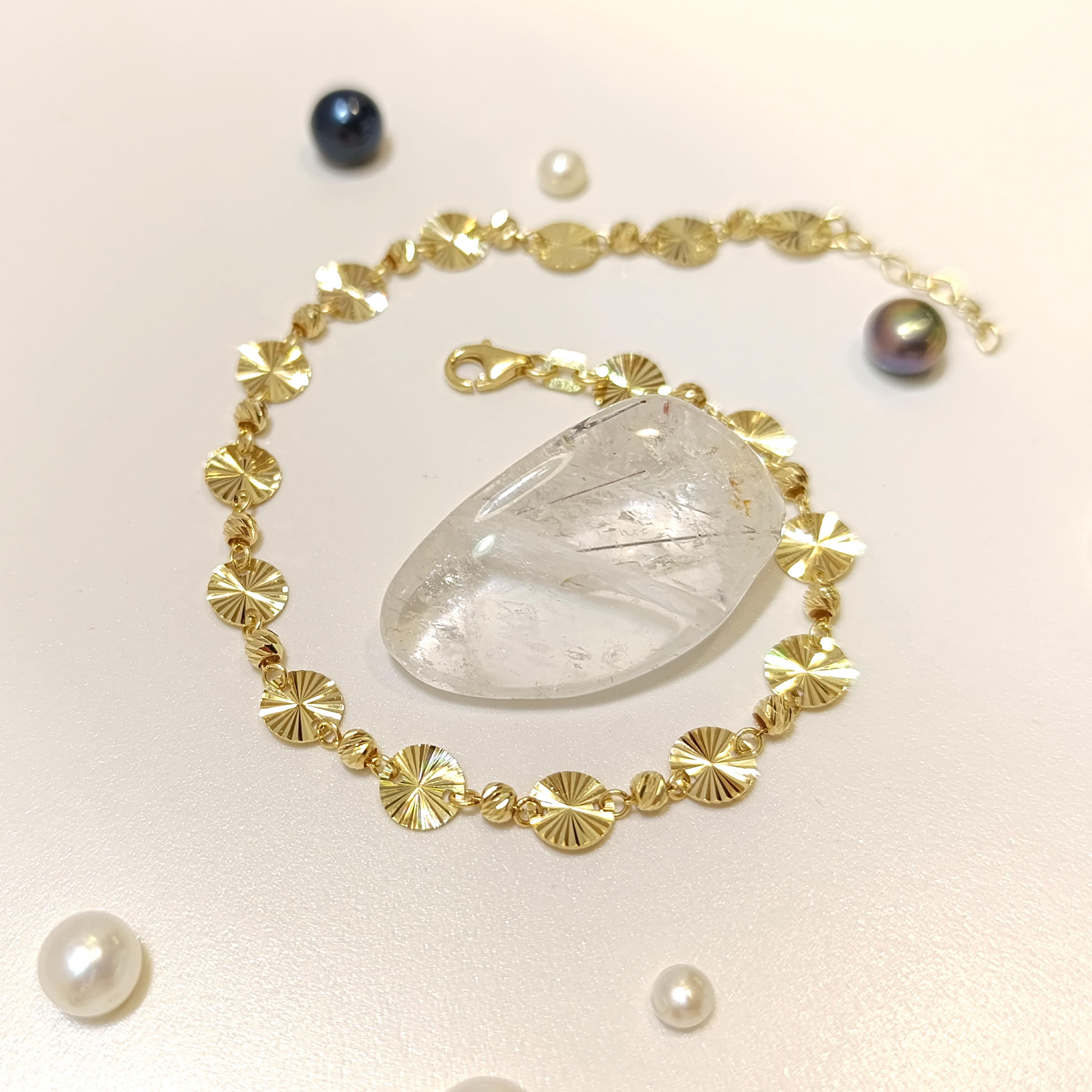 Dorika Toplu Kalemli Pullu Bileklik Künye 14 Ayar Altın HD VİDEOLU