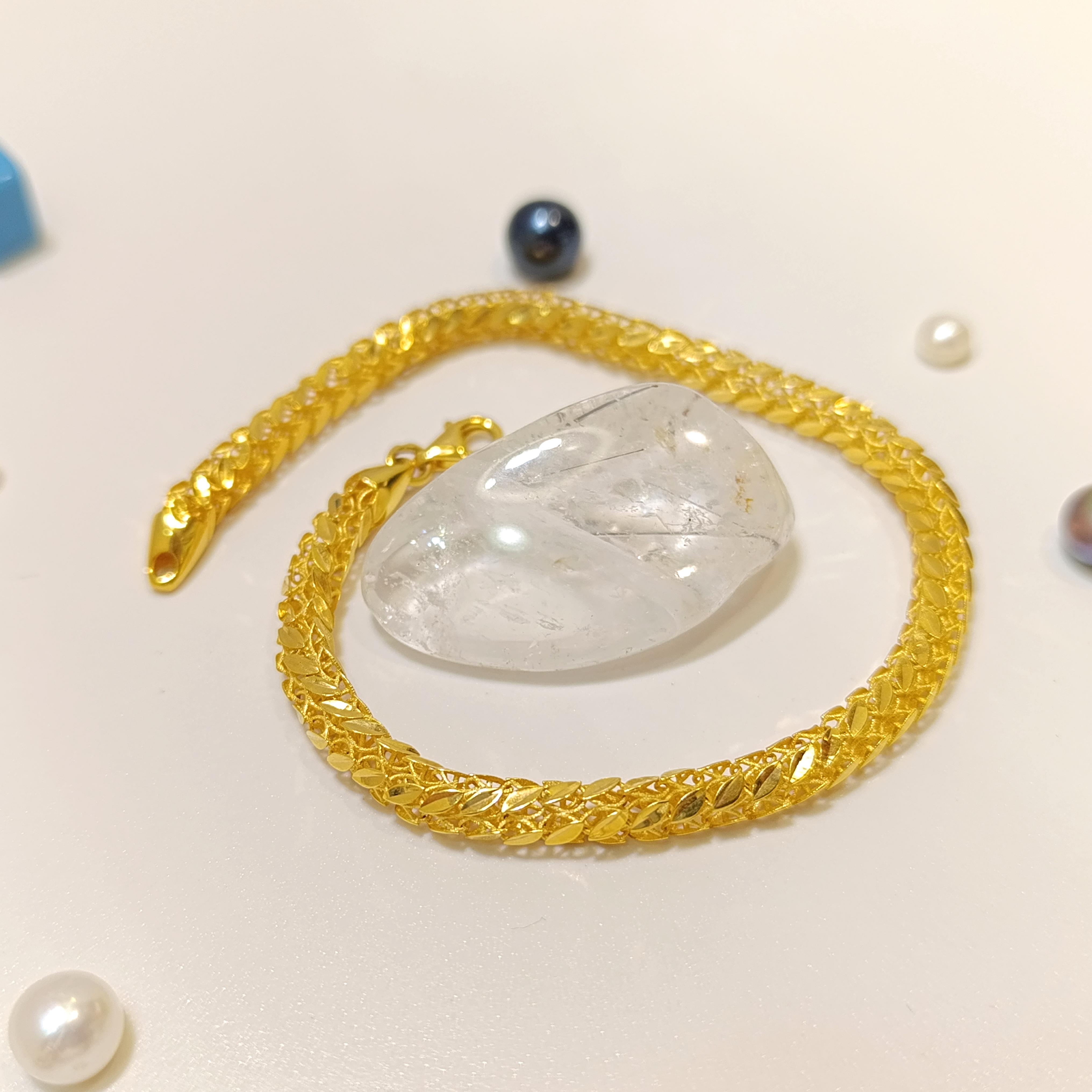 Pullu Bileklik Künye 14 Ayar Altın HD VİDEOLU