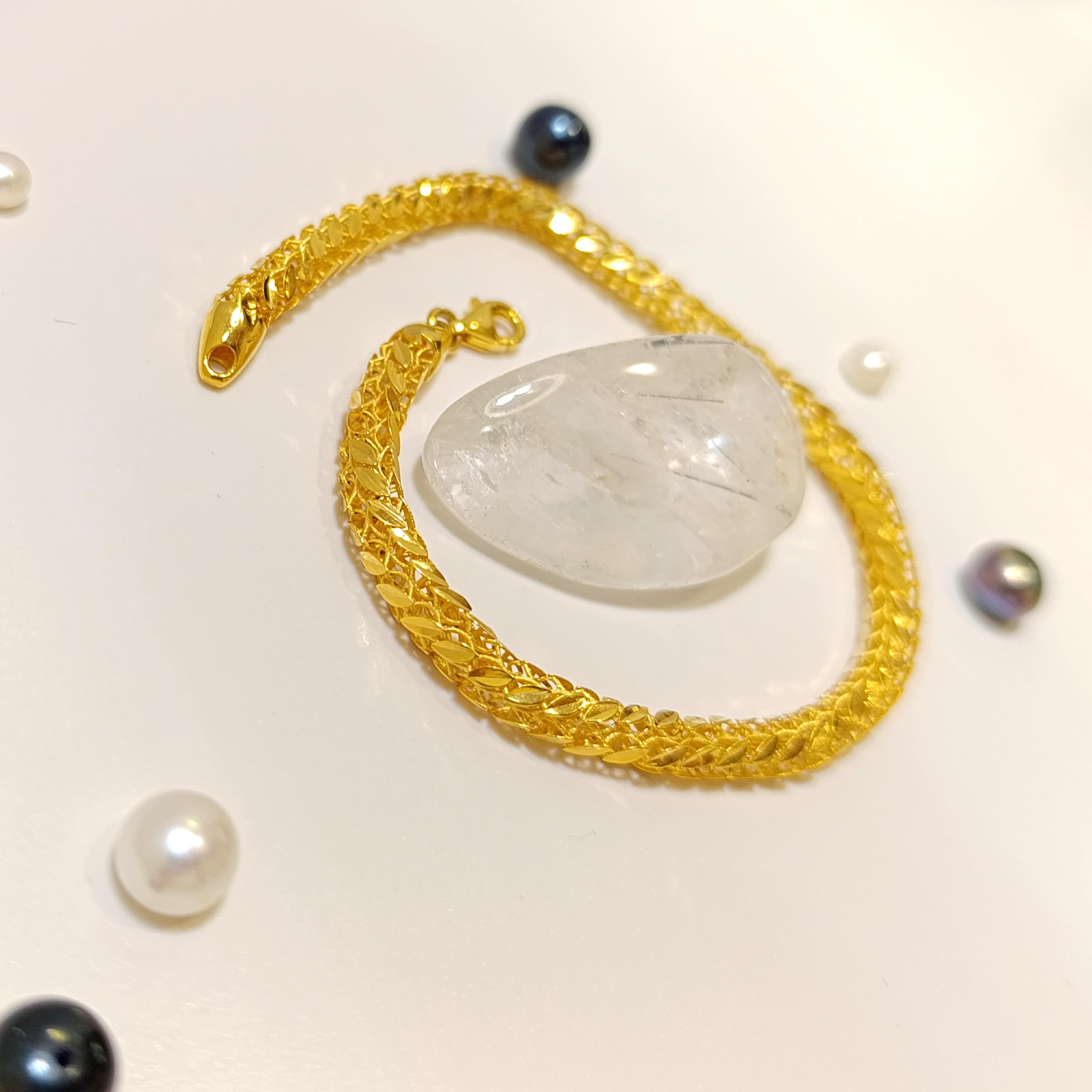 Pullu Bileklik Künye 14 Ayar Altın HD VİDEOLU