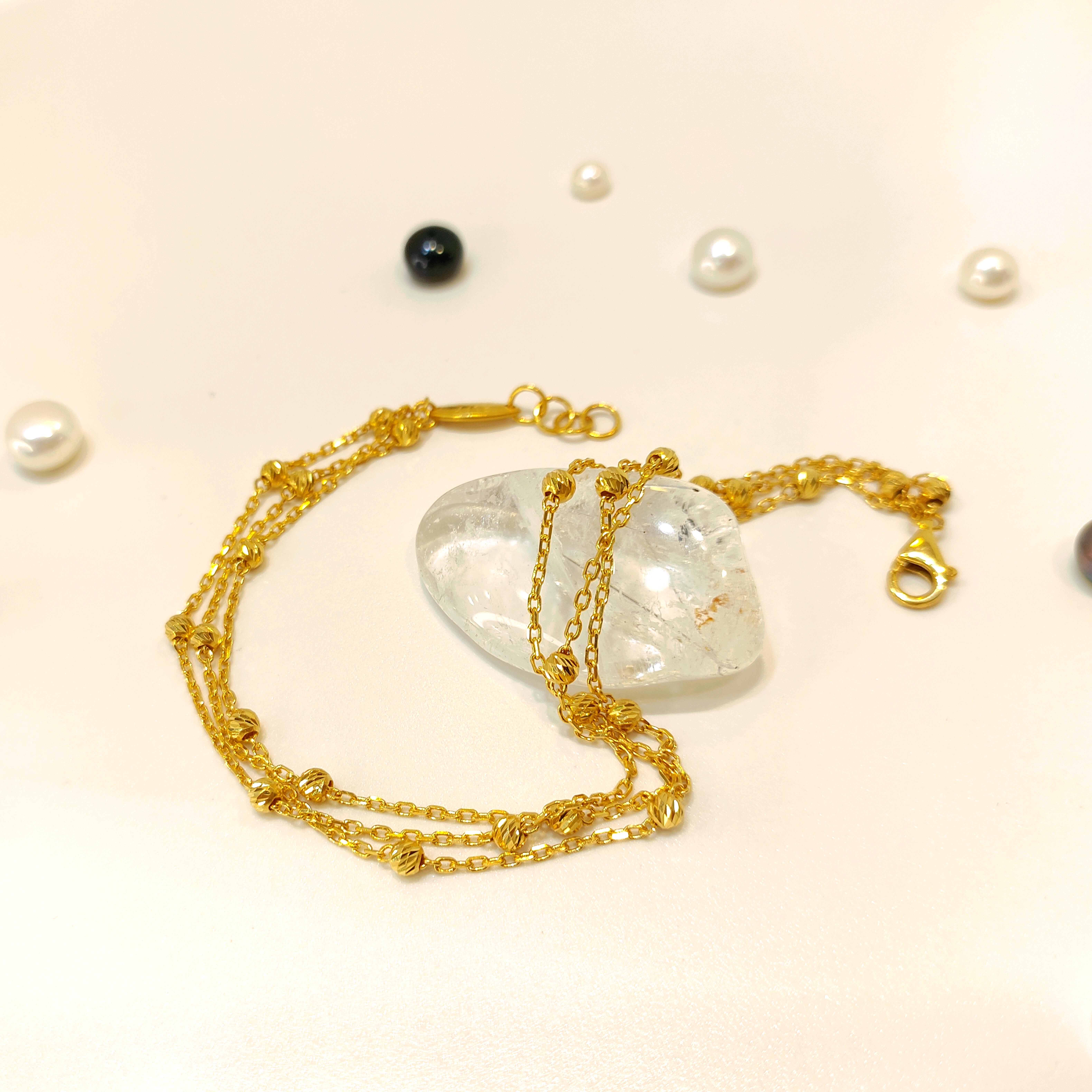 Üçlü Dorika Toplu Bileklik Künye 22 Ayar Altın HD VİDEOLU