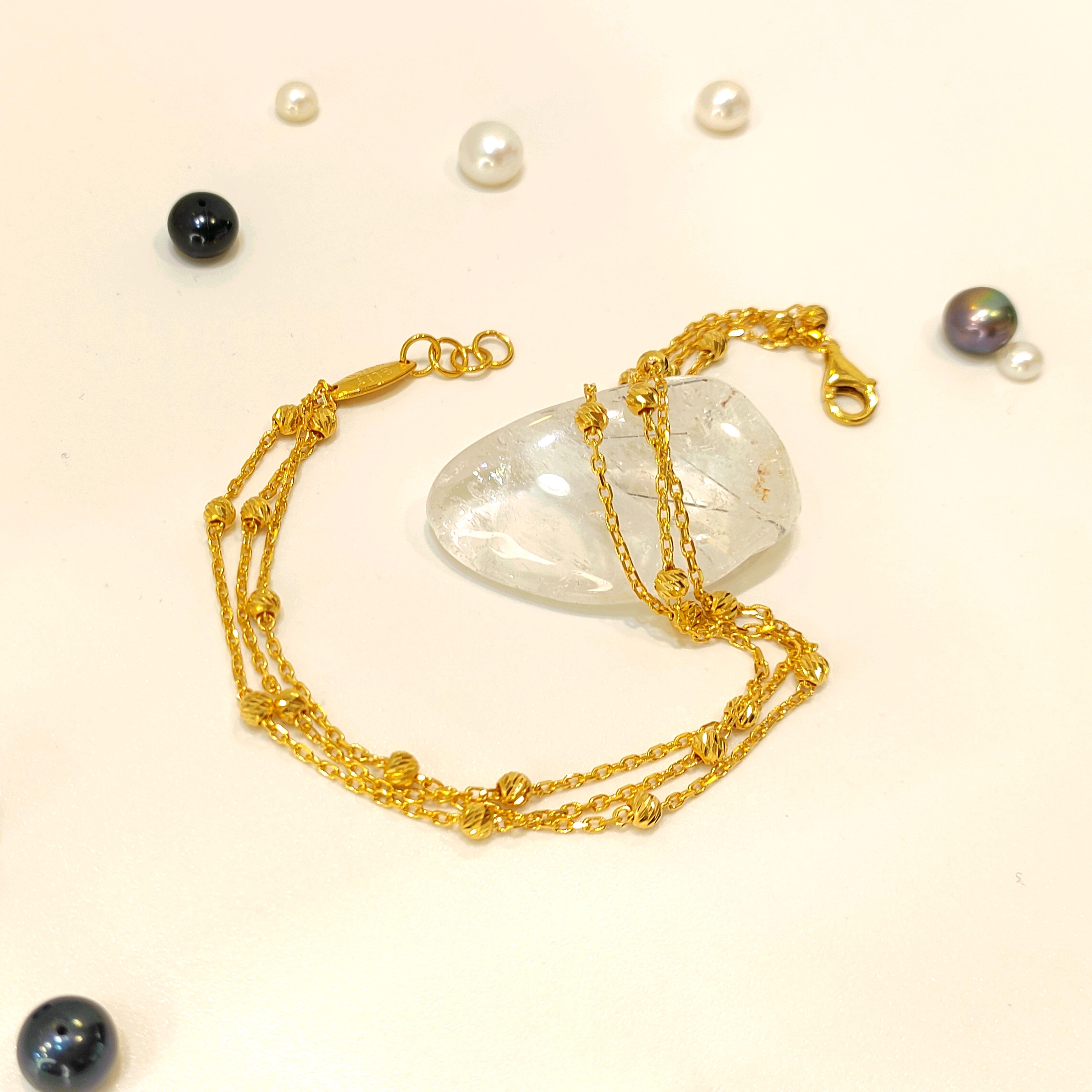 Üçlü Dorika Toplu Bileklik Künye 22 Ayar Altın HD VİDEOLU