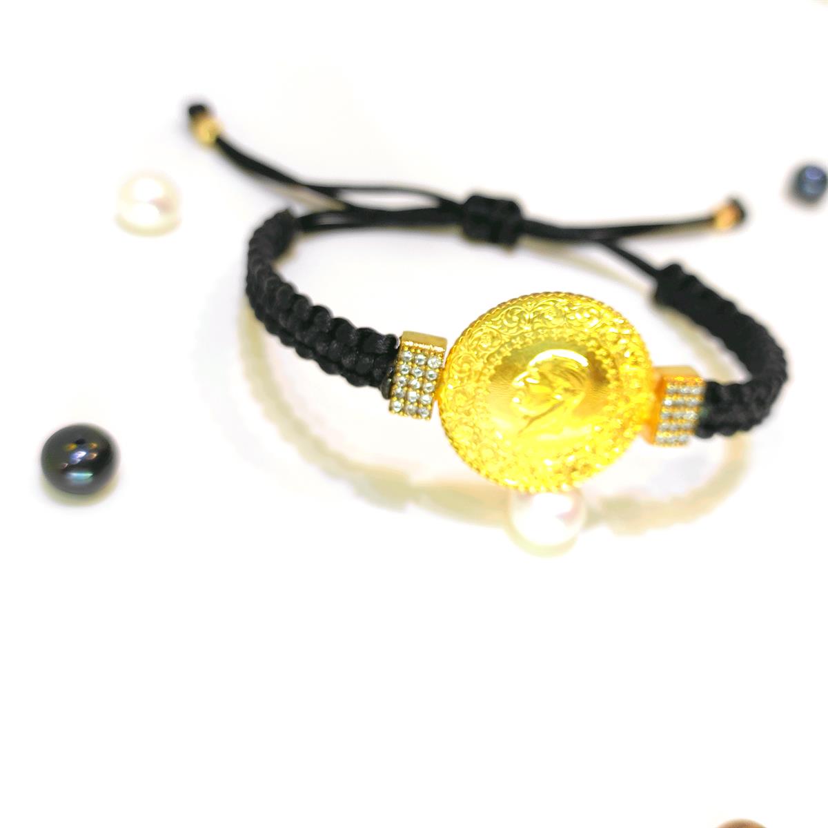 Yarım Altınlı Makrome Örgü Bileklik HD VİDEOLU