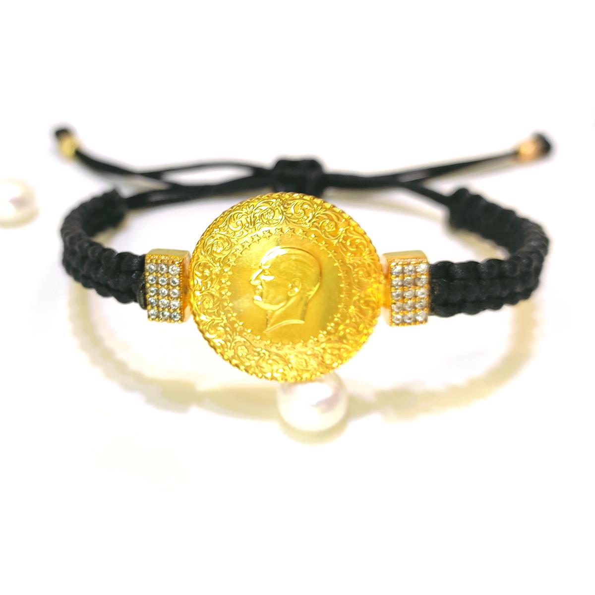 Yarım Altınlı Makrome Örgü Bileklik HD VİDEOLU