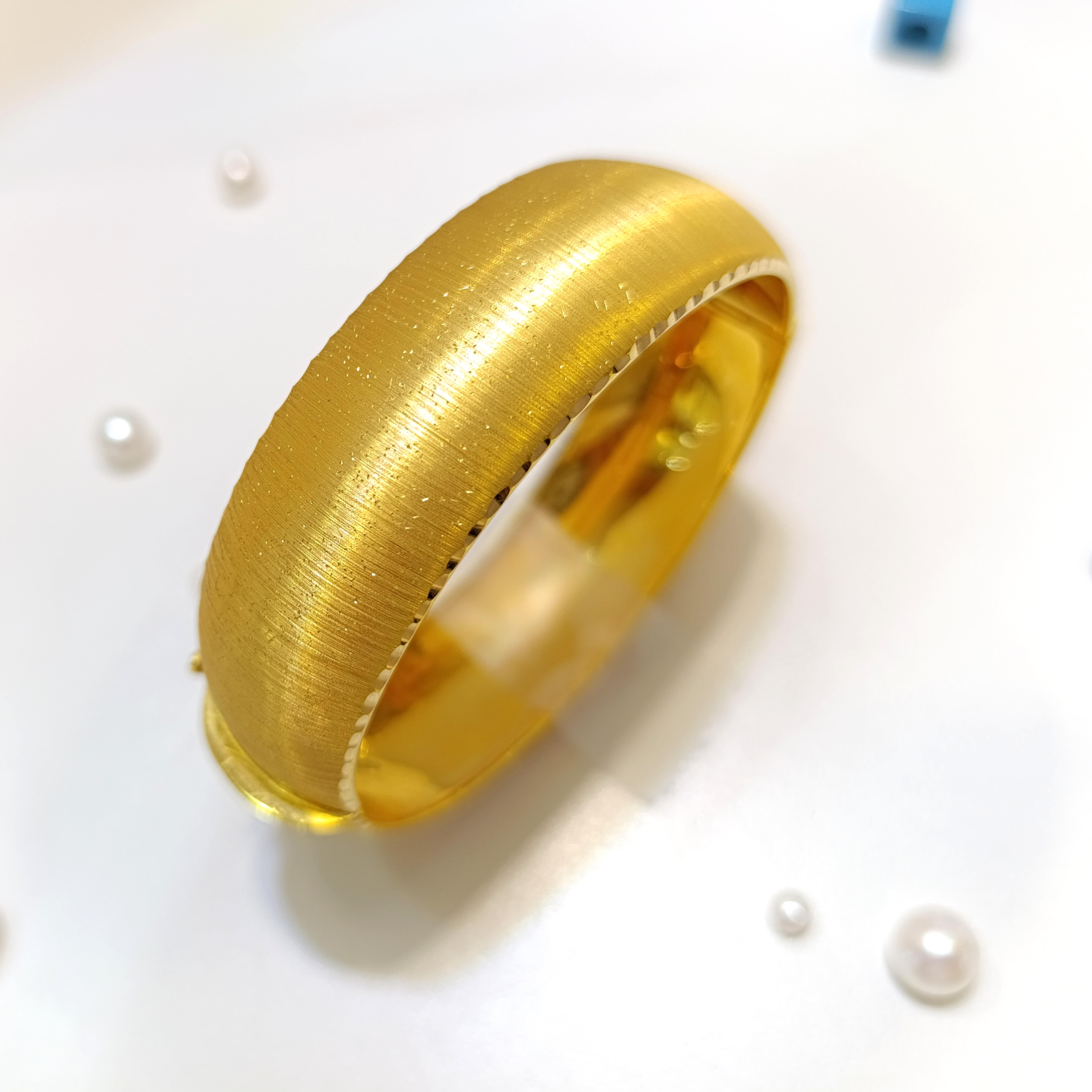 Zımparalı Kelepçe Bileklik 22 Ayar Altın HD VİDEOLU