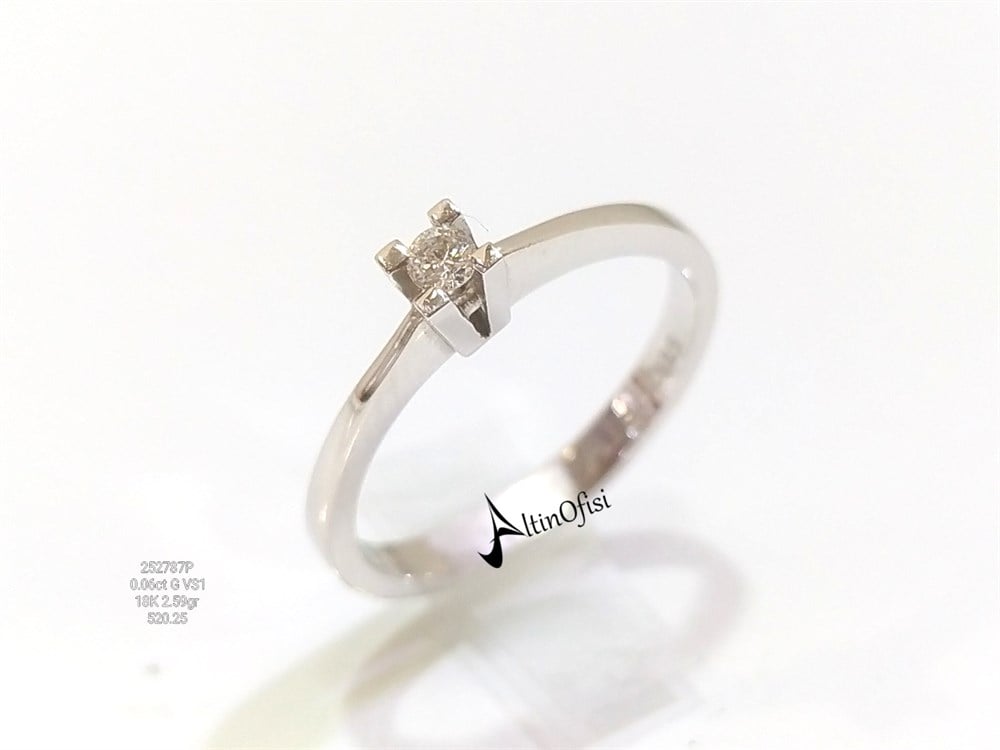 0.06ct G VS1 Pırlanta Tek TAş Yüzük 18 ayar Altın