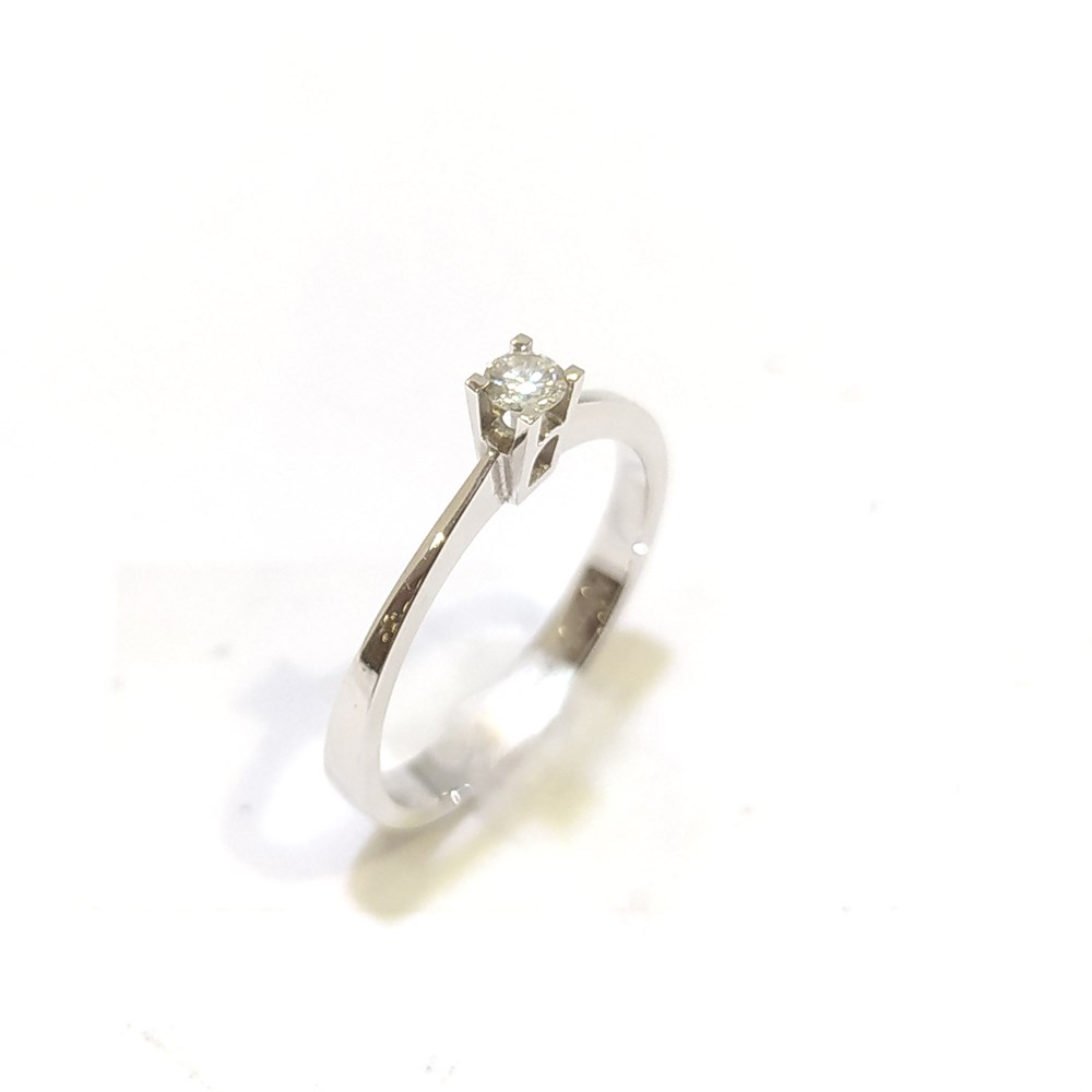 0.10ct H VS1 Pırlanta Tek TAş Yüzük 18 Ayar Altın