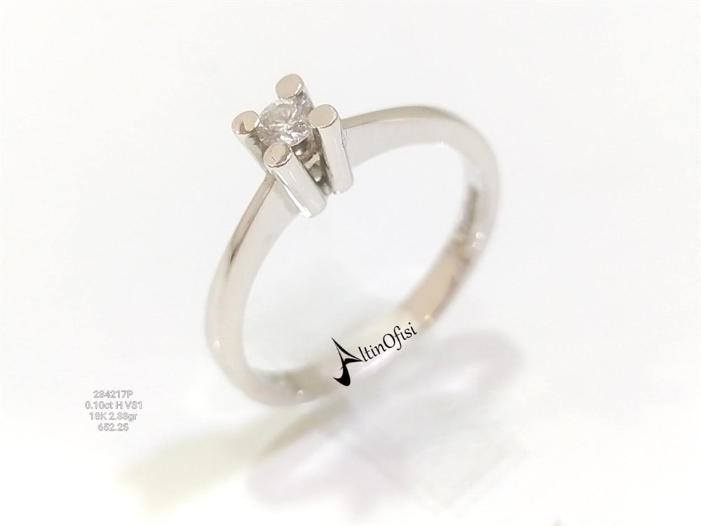 0.10ct H VS1 Pırlanta Tek TAş Yüzük 18 ayar Altın