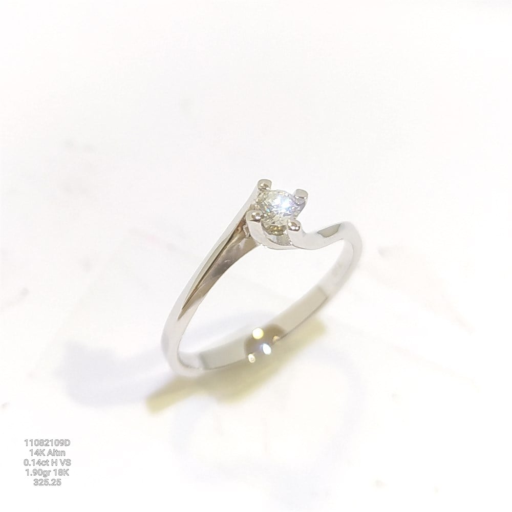 0.14ct H VS Pırlanta Tek TAş Yüzük 18 Ayar Altın