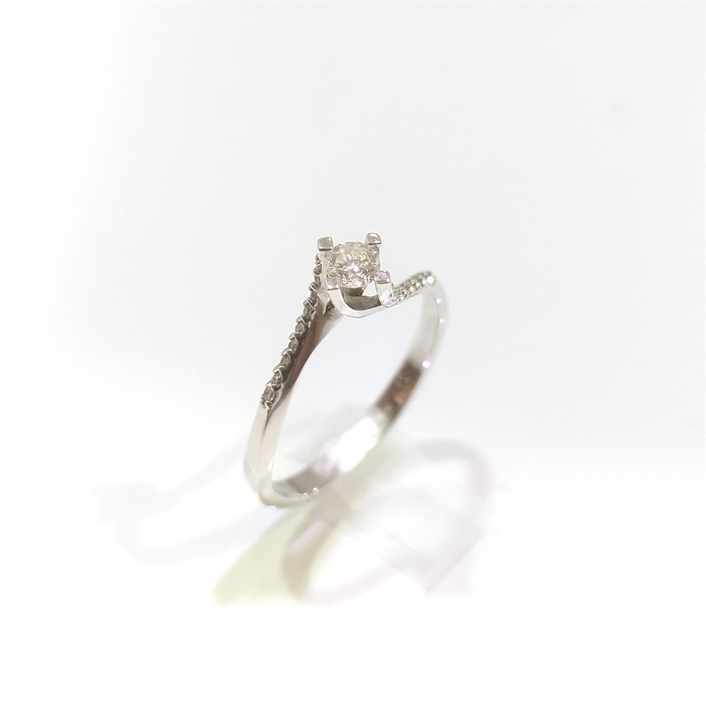 0.15ct+0.06ct F SI Pırlanta Tek TAş Yüzük 14 ayar Altın