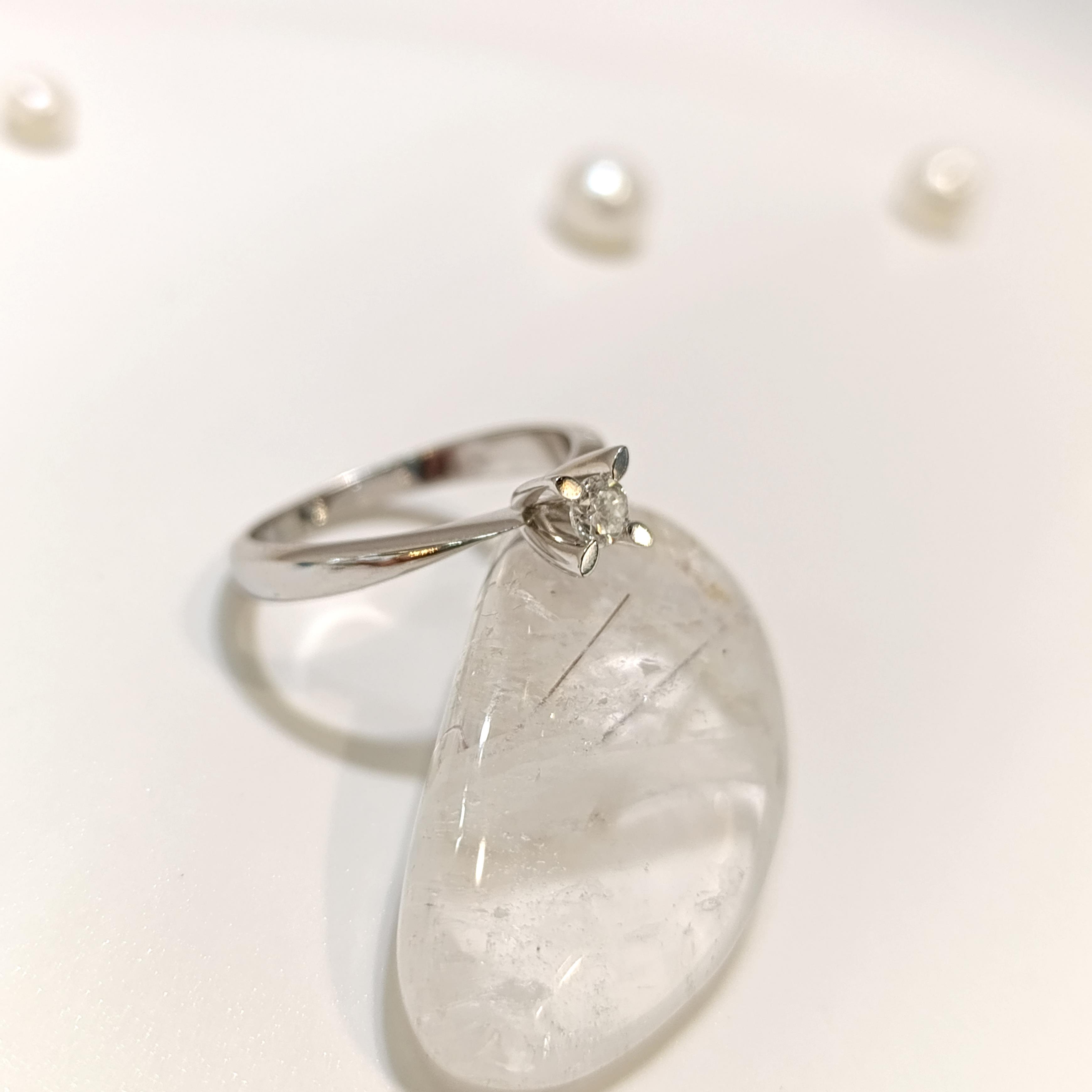 0.13ct G Color Pırlanta Tek Taş Yüzük 14 Ayar Altın HD VİDEOLU