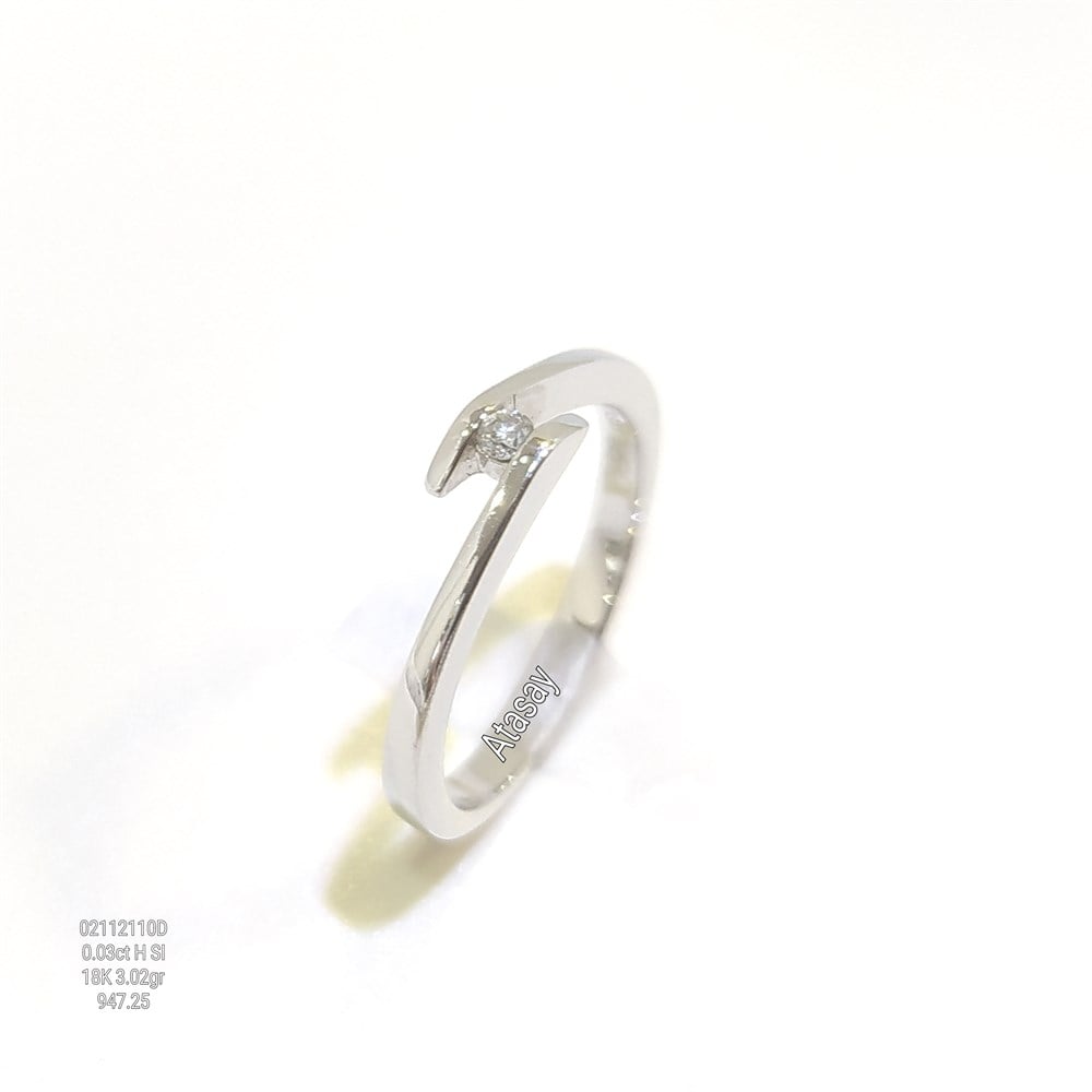 0.03ct H Color Pırlanta Tek TAş Yüzük 18 Ayar Altın