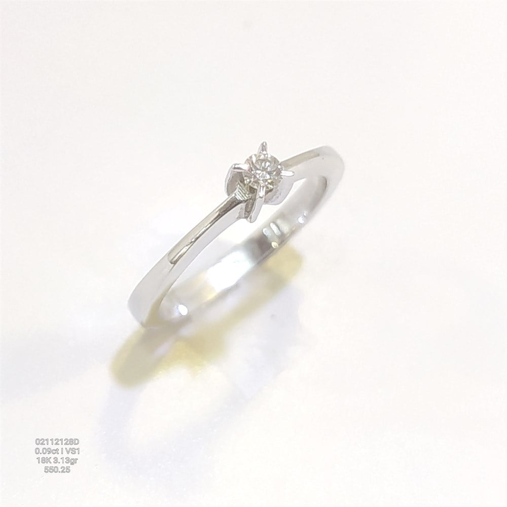 0.09ct I Color Pırlanta Tek TAş Yüzük 18 Ayar Altın