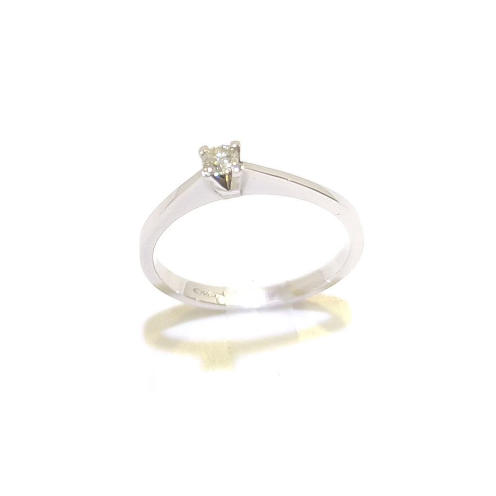 0.09ct J Color Pırlanta Tek TAş Yüzük 18 Ayar Altın