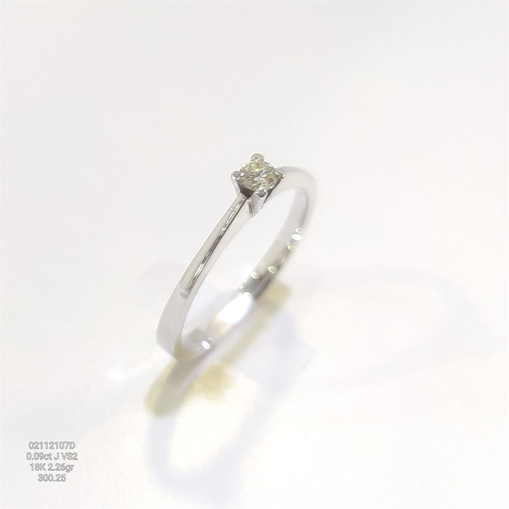 0.09ct J Color Pırlanta Tek TAş Yüzük 18 Ayar Altın